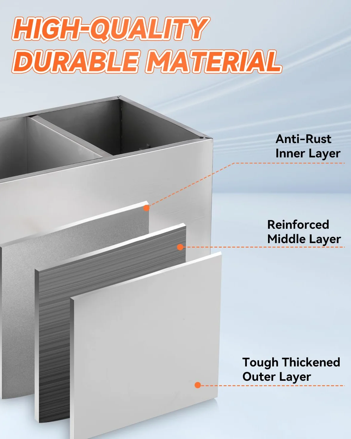 YUCHENGTECH Interceptor de Grasa Comercial 50L Separador de Grasa de Acero Inoxidable Separador de Agua y Aceite Trampa de Grasa para Cocina, Cantina, Restaurante 60x29x29cm
