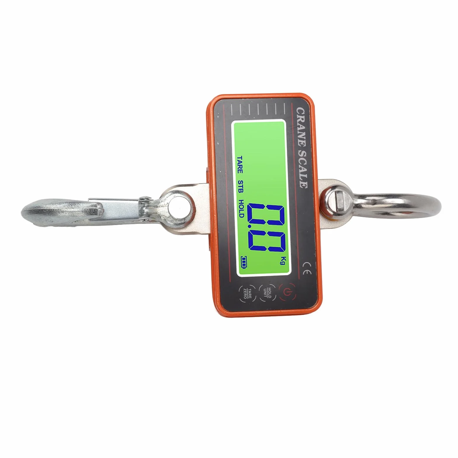 Báscula de Grúa Digital Industrial, 1500 kg/3000 lb, Pantalla LED, Control Remoto Inalámbrico 20 m, Sensor de Aleación de Acero, Naranja