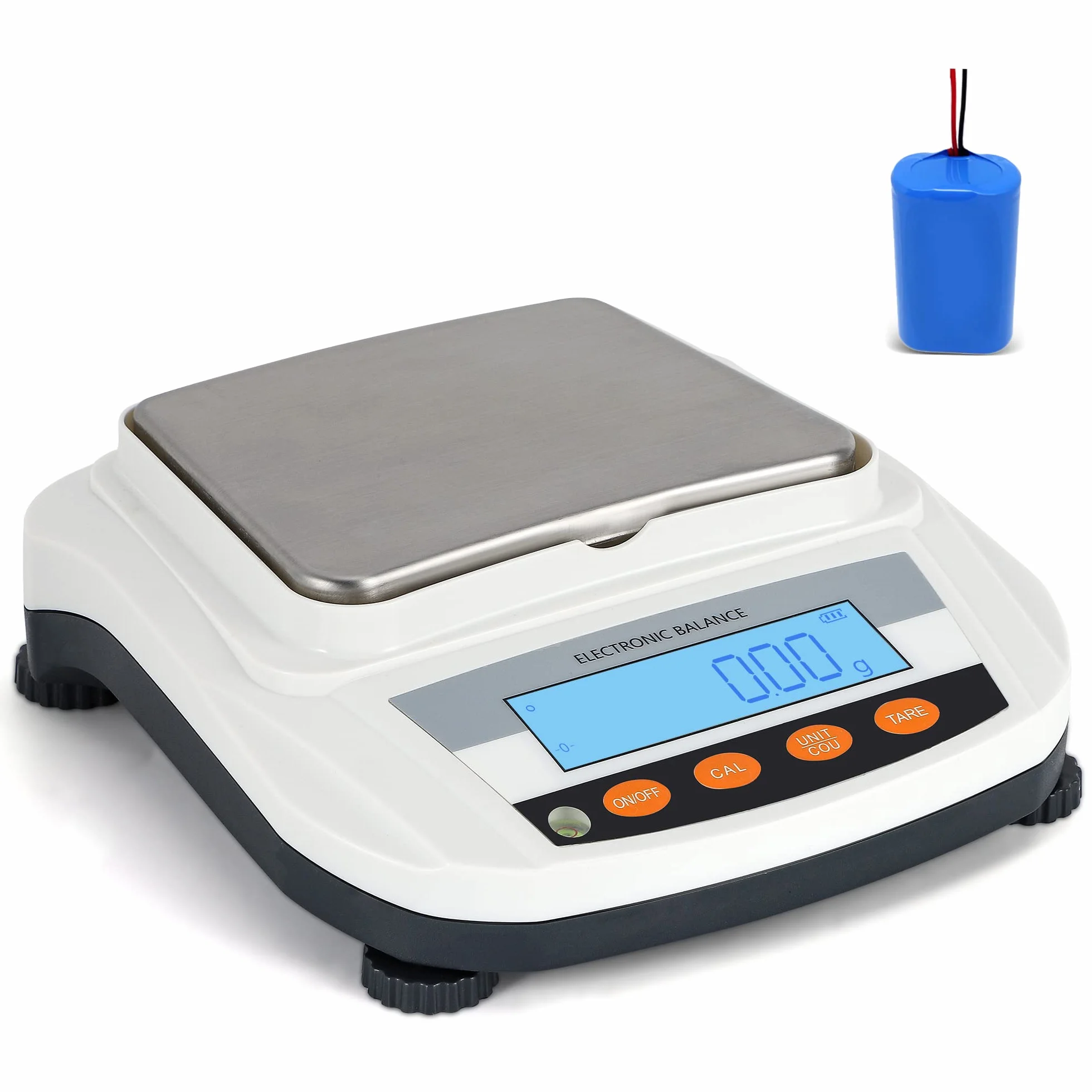 Bonvoisin Báscula analítica de 2000 g x 0,01 g, báscula de laboratorio de alta precisión con 17 unidades, función de conteo y calibración automática, placa de pesaje de acero inoxidable, doble
