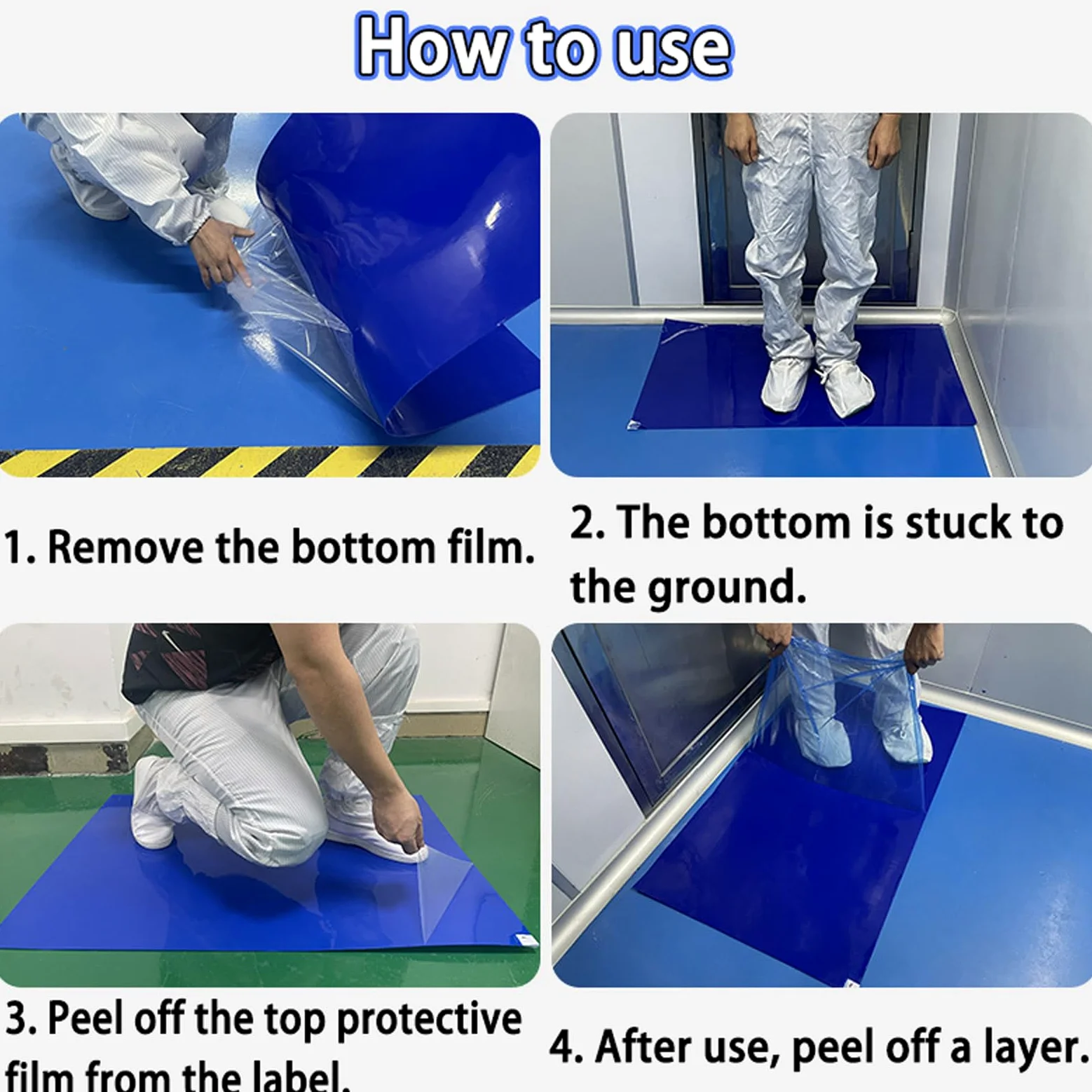 Tapetes Adhesivos para Salas Limpia Alfombrilla Adhesiva Purificante Alfombrillas Antipolvo Altamente Adhesivas Antipolvo,Antiestática,para Laboratorios/Estudios médicos