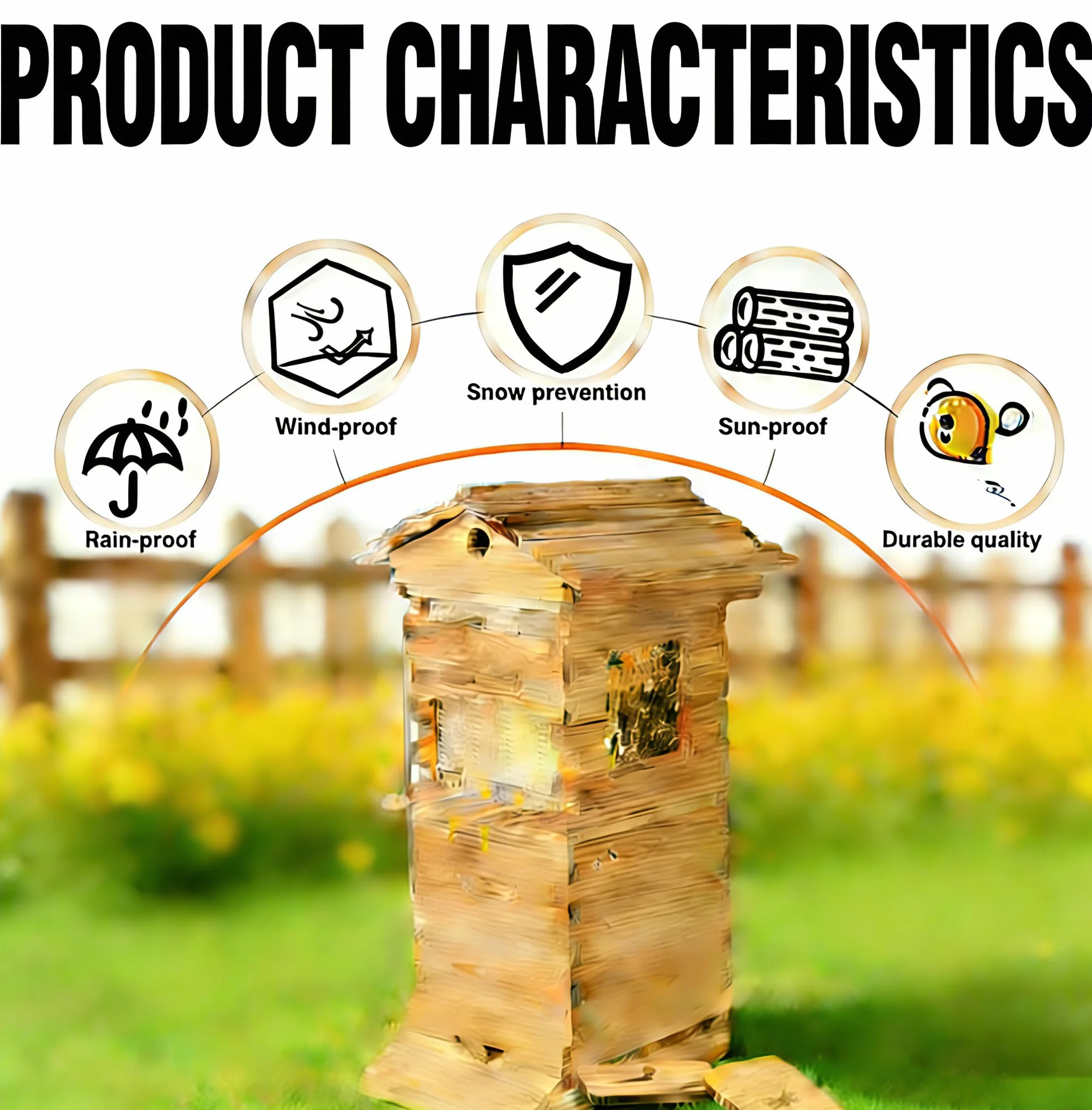 Colmena Flow,Kit De Apicultura para Principiantes:Kit De Colmena Automática,Madera De Cedro Recubierta De Cera De Abejas, con Ventana De Observación, Ideal para Principiantes.