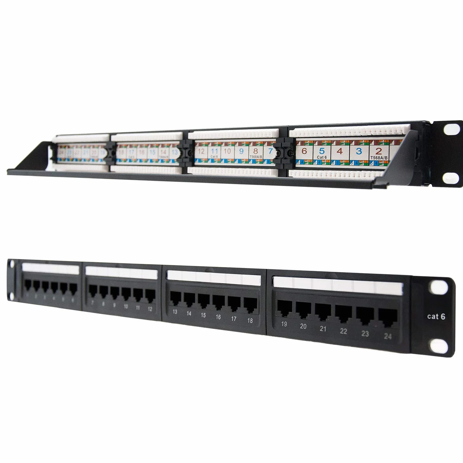 NANOCABLE PANEL PARCHEO 24P CAT.6 UTP 19" 1U DUAL