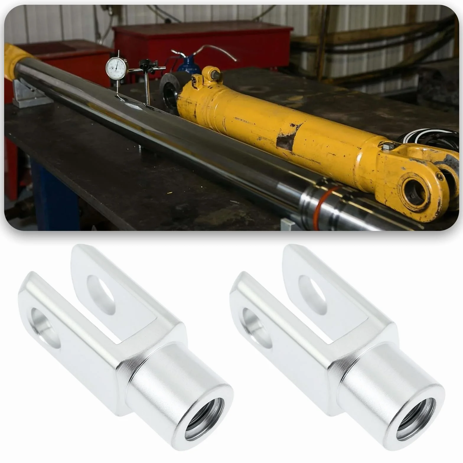 M8 x 1.25 Cilindro de aire Rod Clevis End 42mm rosca hembra derecha conector Y