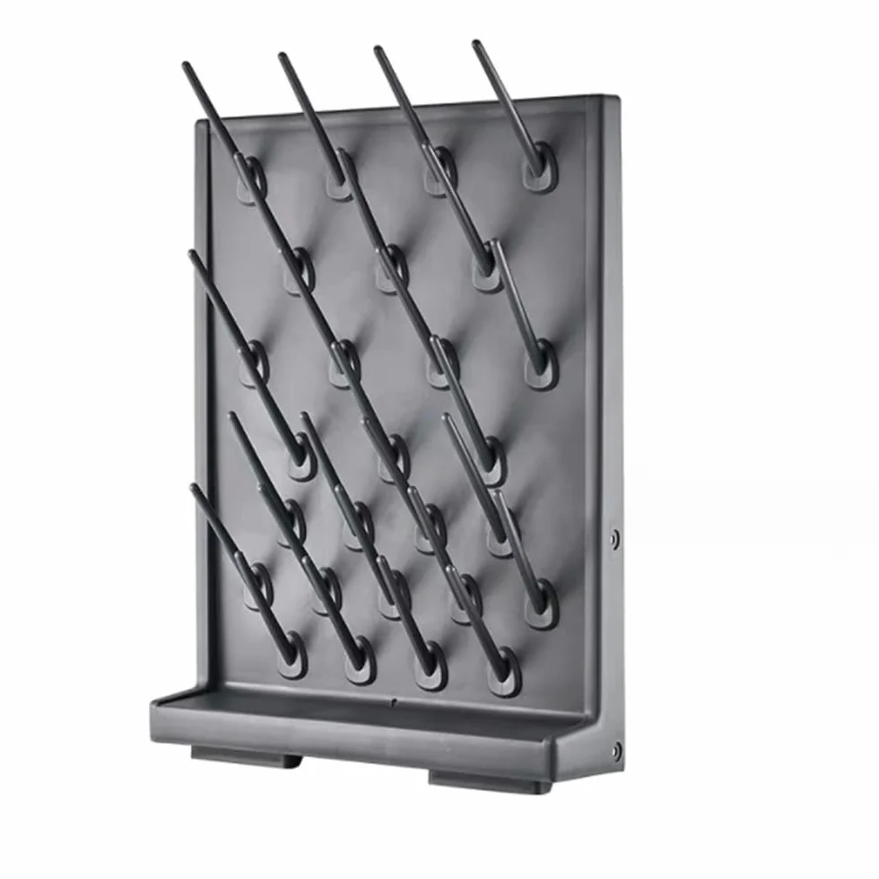 Estante de secado de laboratorio desmontable de polipropileno para cristalería con 27 clavijas, equipo de limpieza de suministros de laboratorio para utensilios de laboratorio escolar