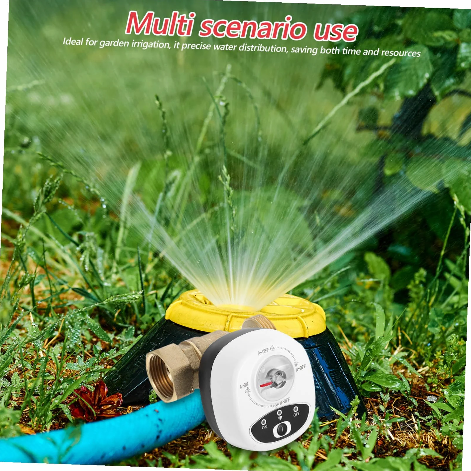POPETPOP Válvula de Agua Inteligente Wifi Válvula de Cierre Automática con Temporizador y Alarma Fácil de Instalar en Material PC y Abs para Control del Agua en Sistemas de Riego