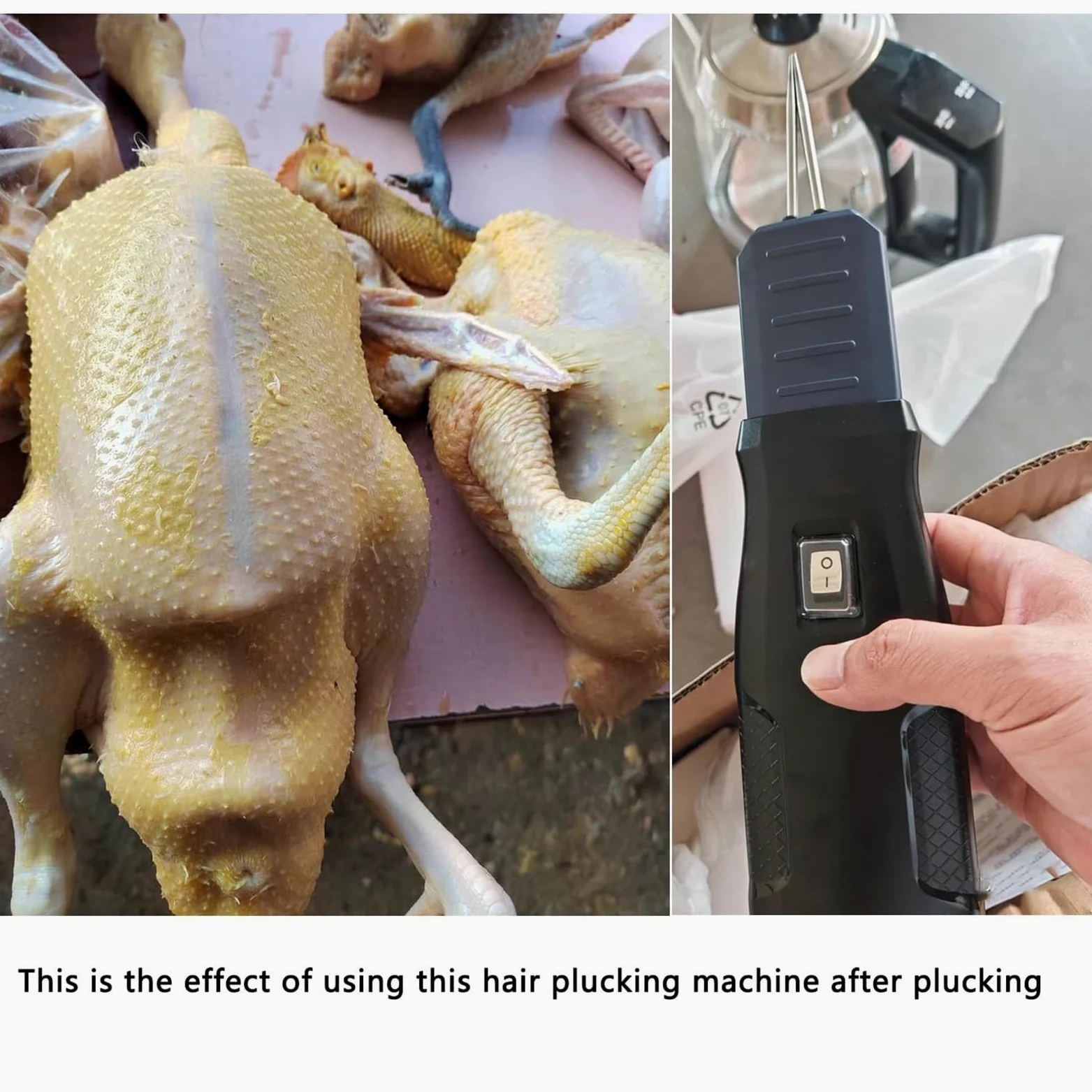 Máquina eléctrica para desplumar pollos, herramienta portátil de extracción de plumas para aves de corral, ideal para pollos, patos, gansos, pavos