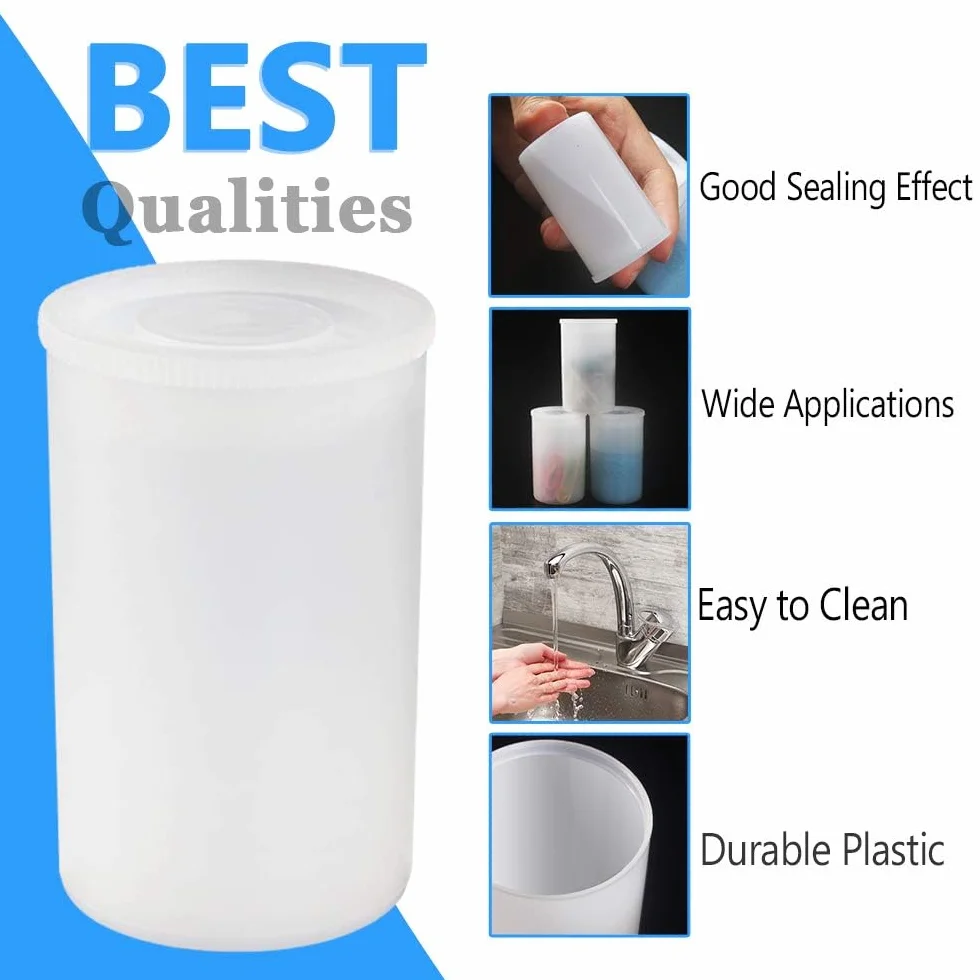 Película Contenedores 10 PCS 33MM Botes de Plástico Latas de Cámara con Tapas Blanco