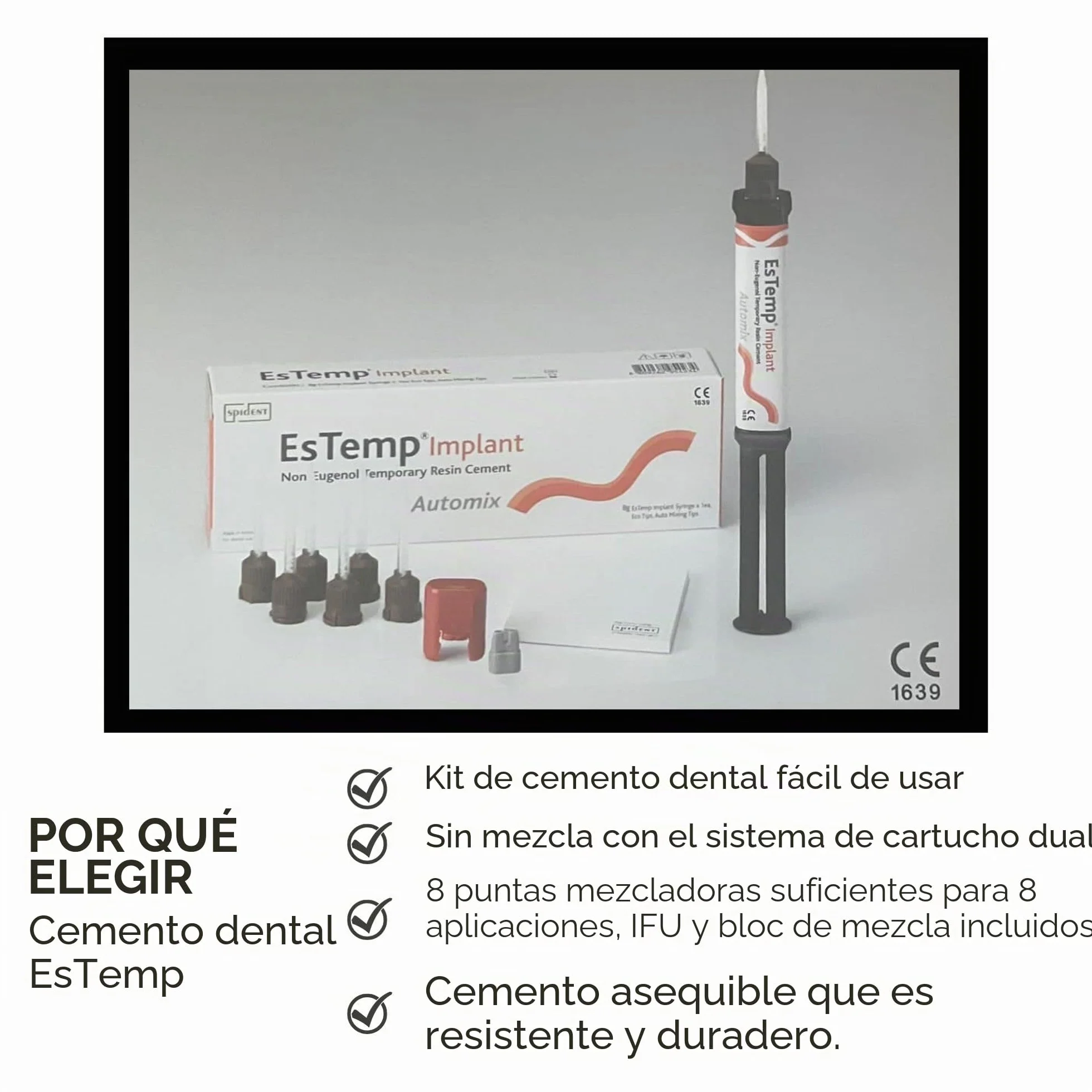 Cemento dental permanente ESTEMP para coronas puentes implantes
