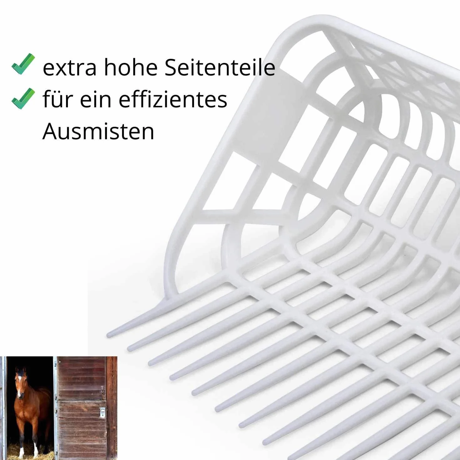 Gewa Pro Tenedor de estiércol Profesional Grande Resistente al frío con Partes Laterales