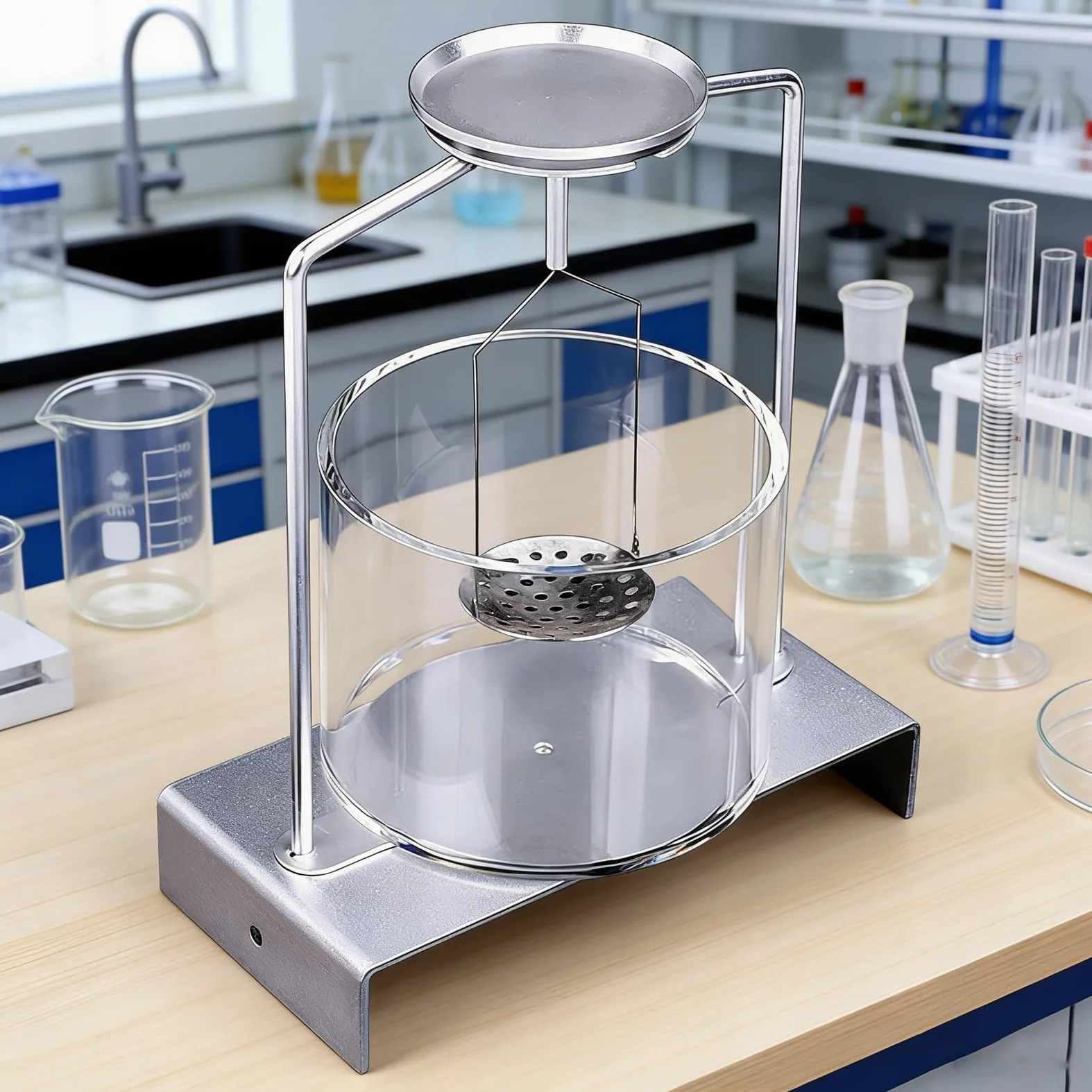 Kit de determinación de densidad para piedras preciosas sólidas, líquidos, marco de prueba de gravedad específica para laboratorio y escuela
