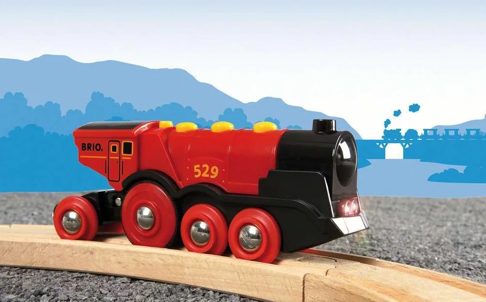 BRIO Set Gran Locomotora a Pilas con Luz y Sonido Tren Juguete Ferrocarriles Juguetes Niños 3 Años