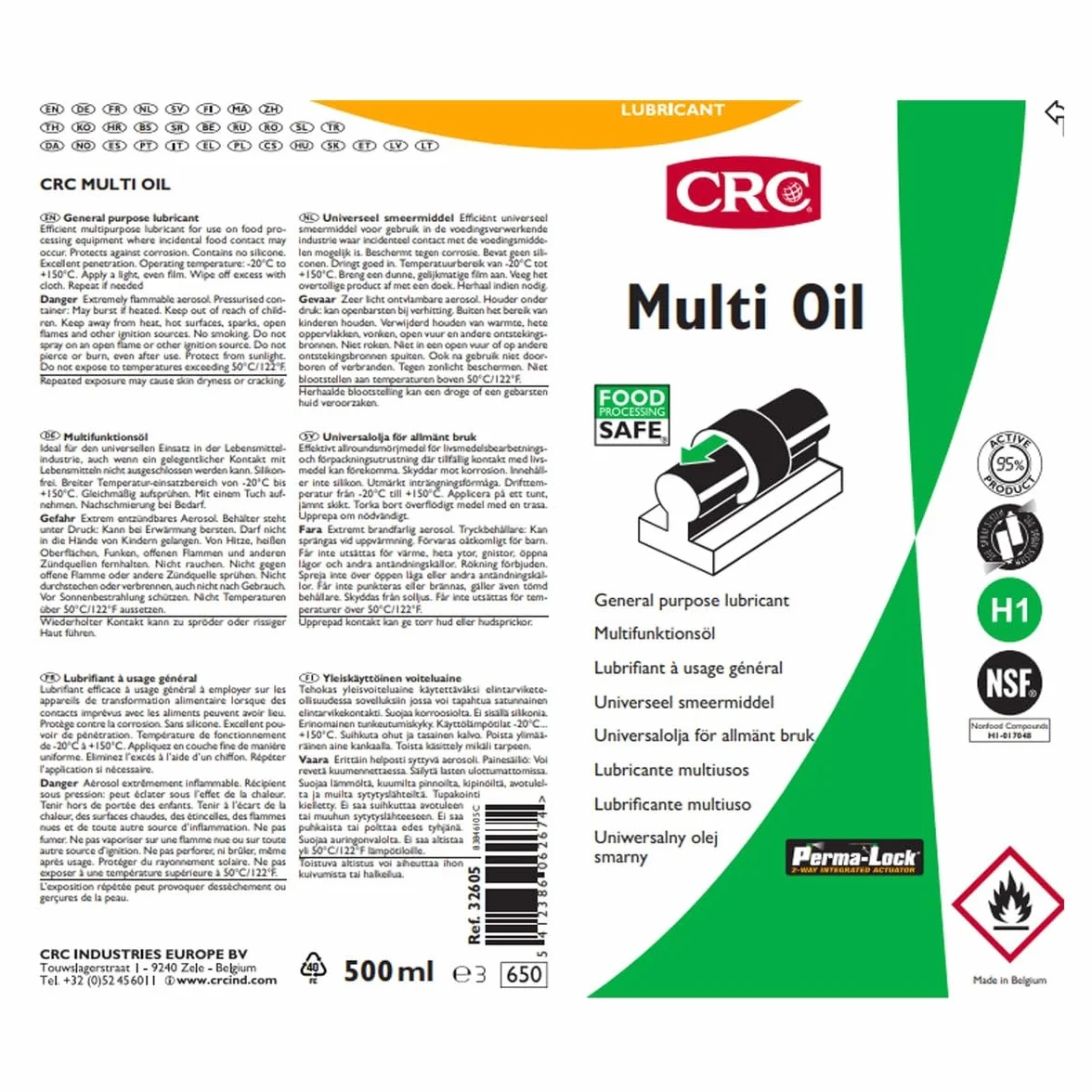 CRC MULTI OIL FPS Lubricante multiuso y aceite penetrante 500 ml