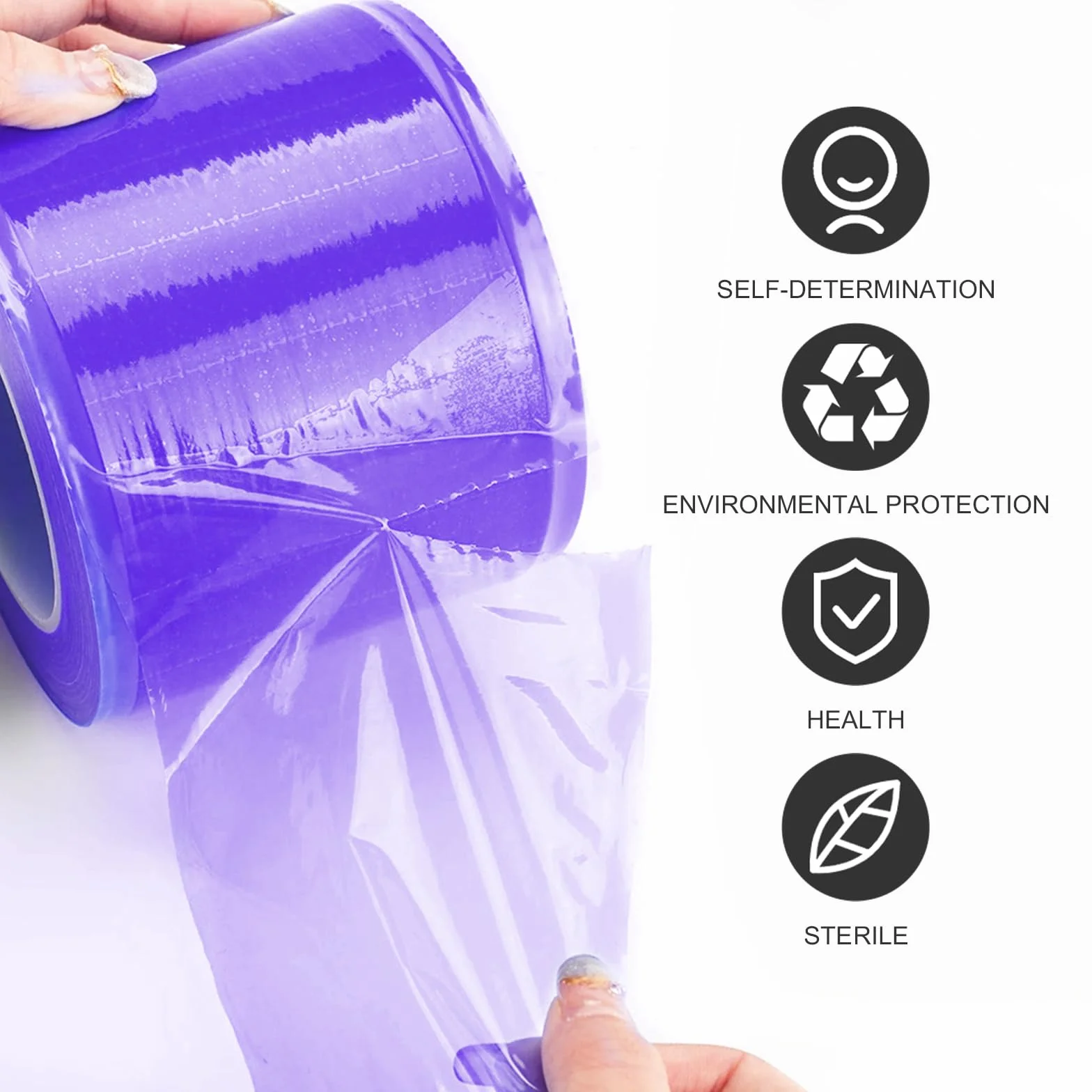 Protector dental de plástico desechable 1200 hojas película adhesiva morado