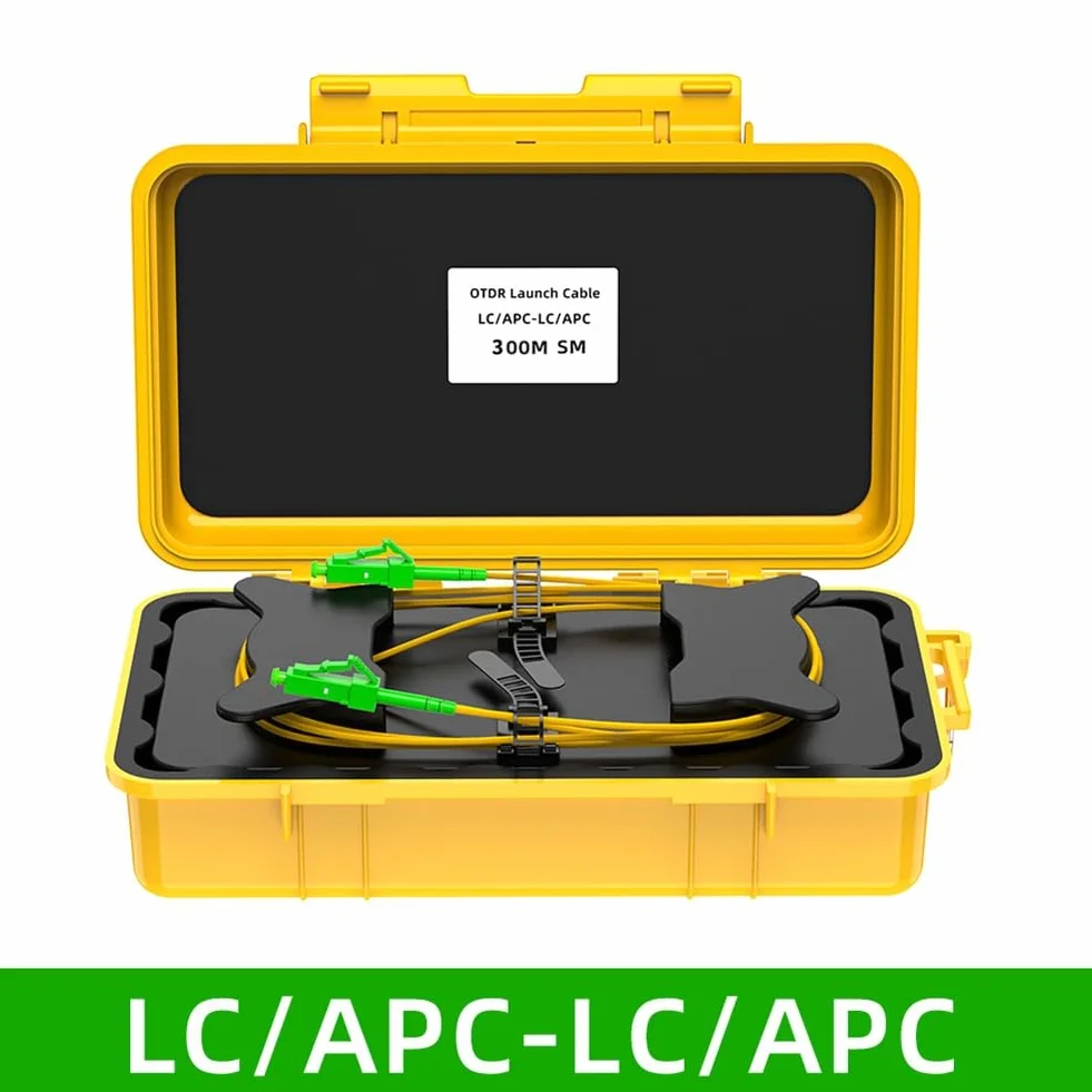 Caja de Cable de Lanzamiento OTDR de Fibra Óptica 300 M LC/-LC Eliminador de Punto Muerto
