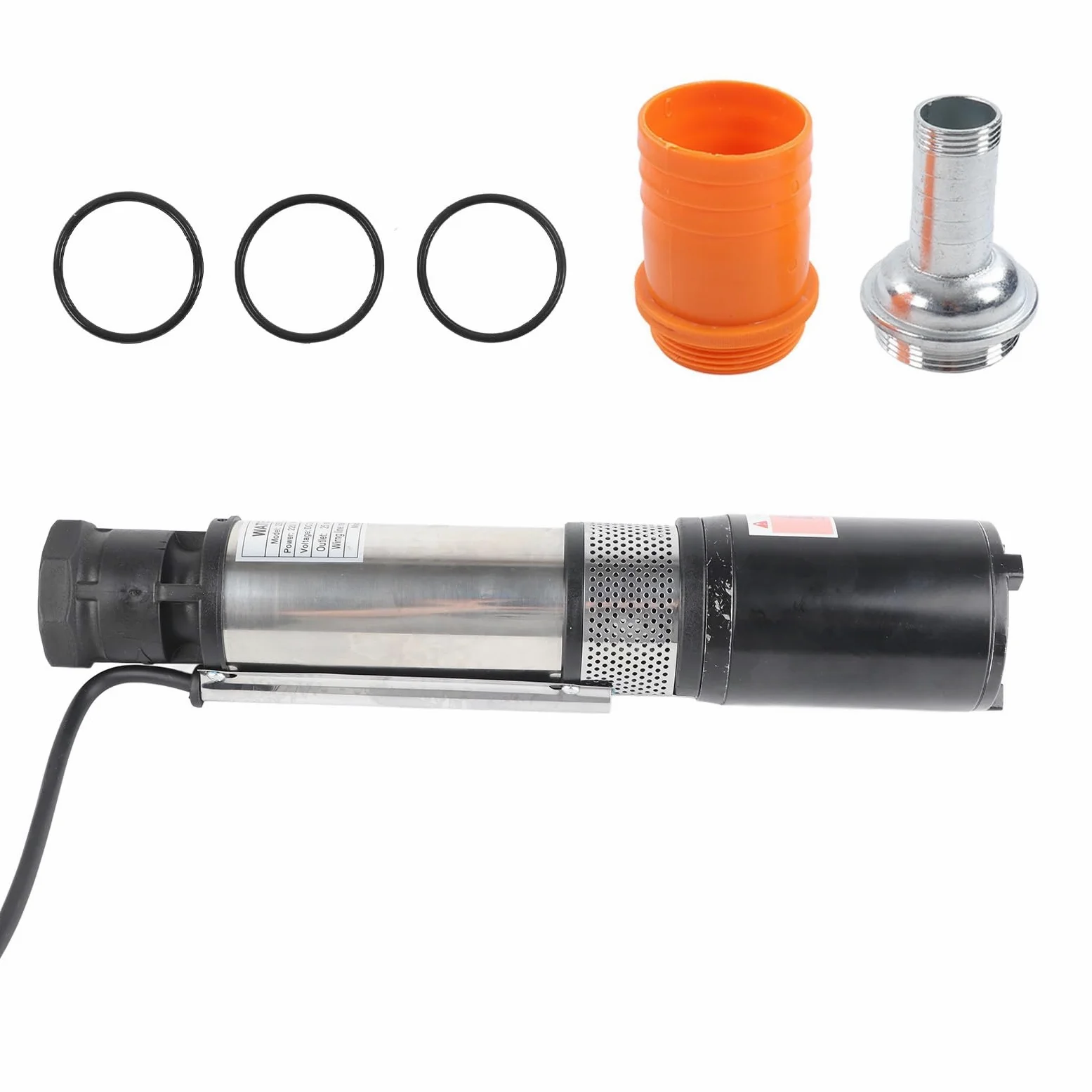 Keenso Bomba de Pozo Profundo CC Bomba de Refuerzo de Alta Eficiencia con Energía Solar para Granjas, Jardines y Acuicultura Acero Inoxidable 220 W Elevación de 20 M