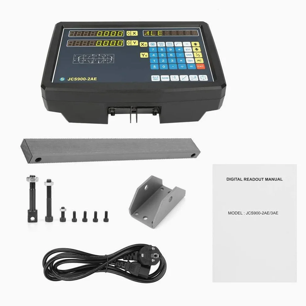 Lectura digital de 2 ejes DRO, EU 110-240V Accesorios de lectura digital de 2 ejes para fresadora de torno