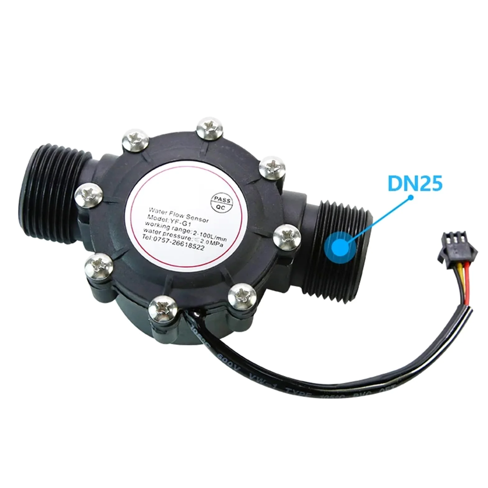 Sensor de flujo de agua de 1/2", 3/4", 1" y 2" CC 5-18 V (1 unidad)(1-1/4")