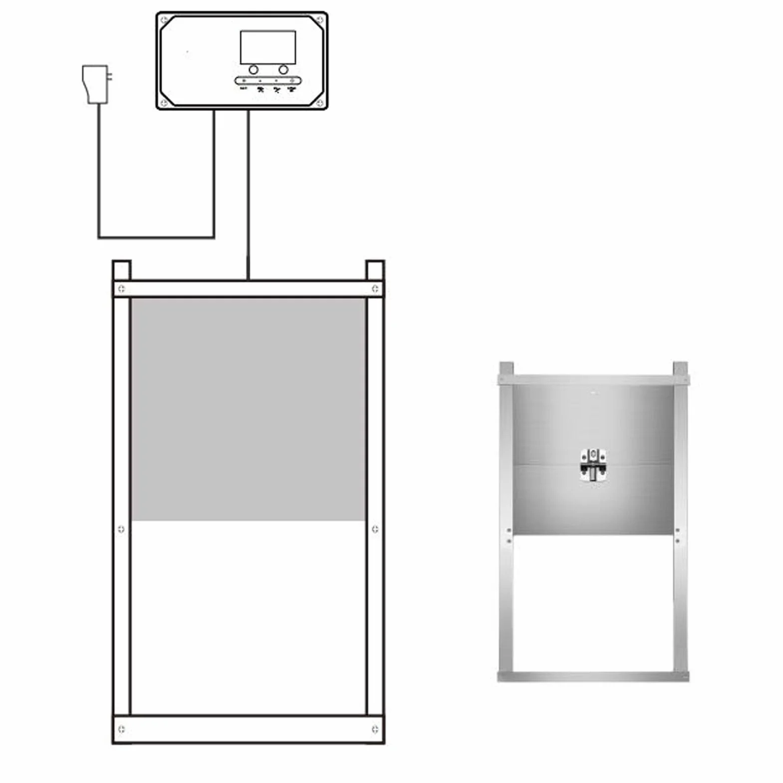 HEEPDD Abridor Automático de Puerta para Gallinero, de Aluminio Resistente a la Intemperie, con Control Remoto, Eléctrico, con Temporizador y Pantalla LED HD para (Enchufe de la UE 100-240V)