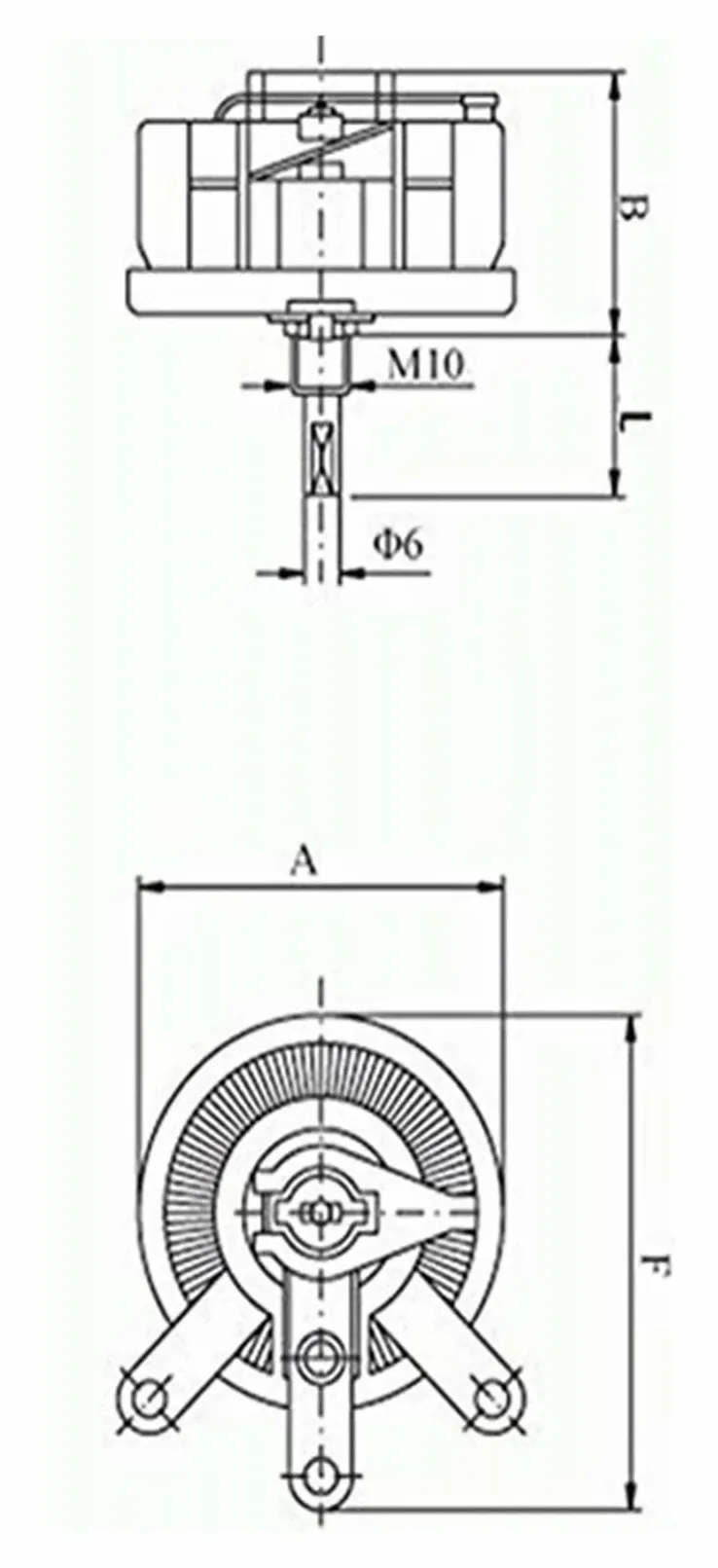 VR-200W-50R-1 Potenciómetro bobinado de alta potencia, resistencia variable, reóstato de 200 W y 50 ohmios