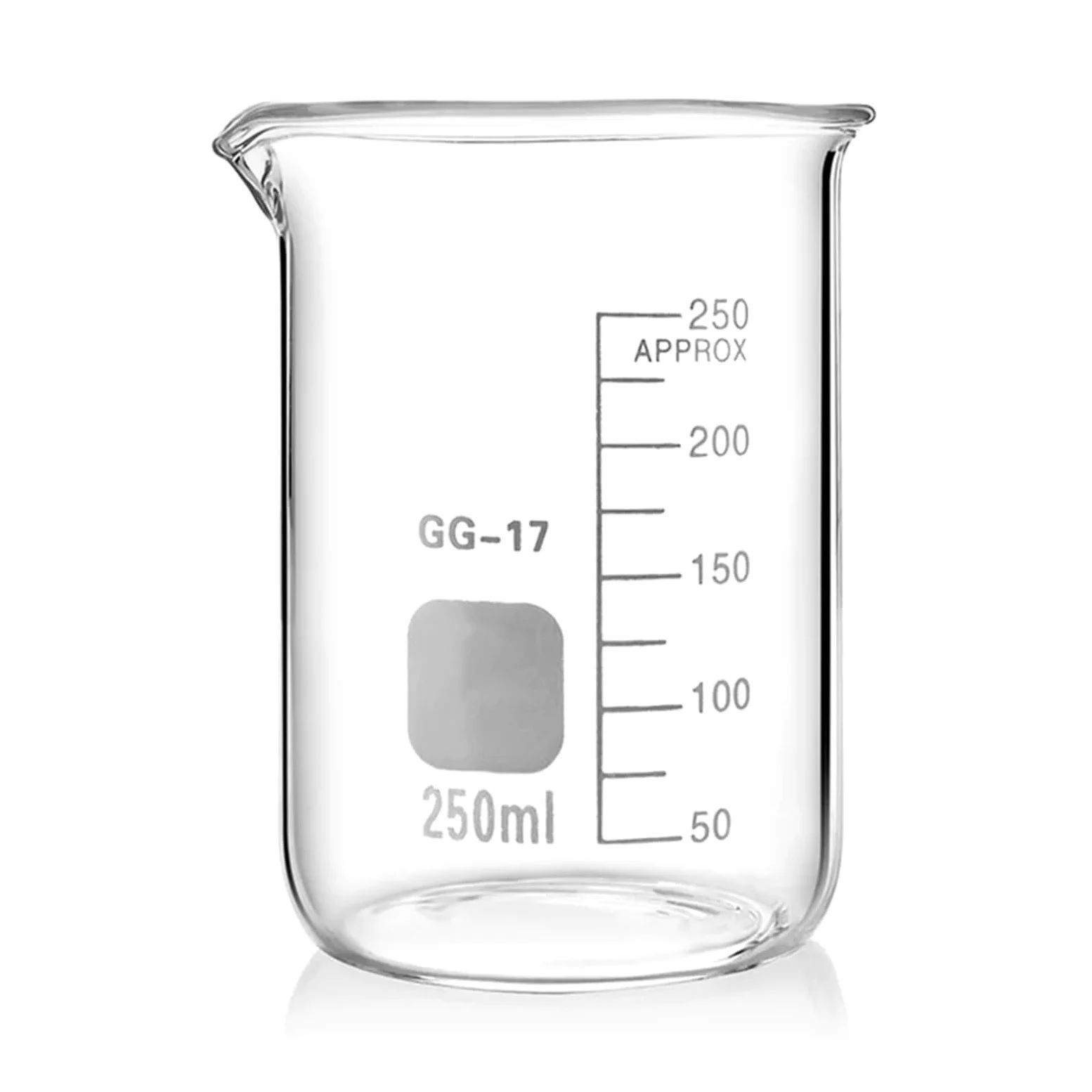 Vaso medidor de Vidrio de borosilicato Resistente al Calor, escalable, de 5 ml, 10 ml, 25 ml, 50 ml, 100 ml, 150 ml y 250 ml (4 Unidades de 250 ml) (100 ml)