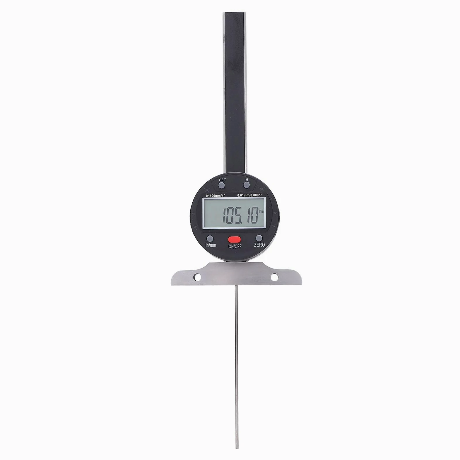 Socobeta Medidor de Profundidad Electrónico de Alta Precisión, Medidor de Profundidad Digital de 0,01mm para Carpintería, Construcción Automotriz, Rango de 0-100mm