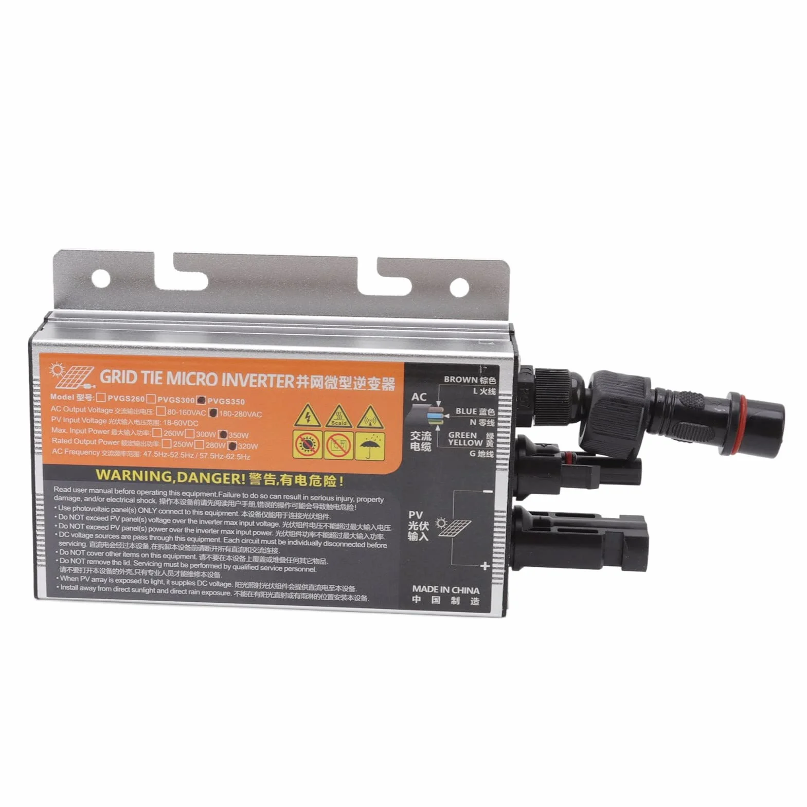 Inversor de lazo de cuadrícula, Microinversores para paneles solares Microinversor Solar Grid Tie 18‑60V inversor solar con alta tasa de conversión para pequeños sistemas solares