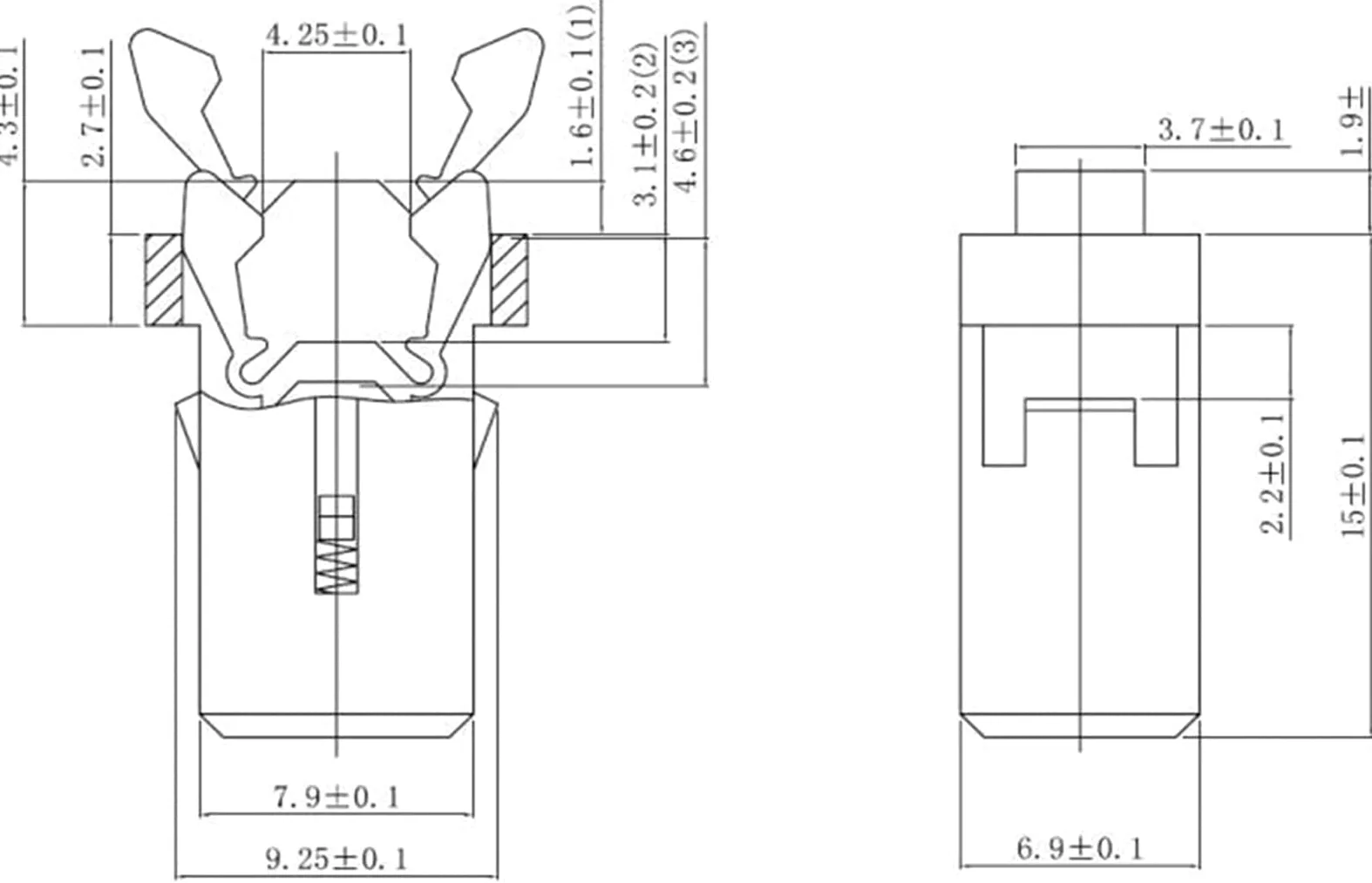 Interruptores Micro interruptor 100 Uds PR-001 cerradura de puerta pequeña interruptor de bloqueo for decodificador de aire acondicionado MS TV EVD cubierta de puerta de DVD interruptor electronico (