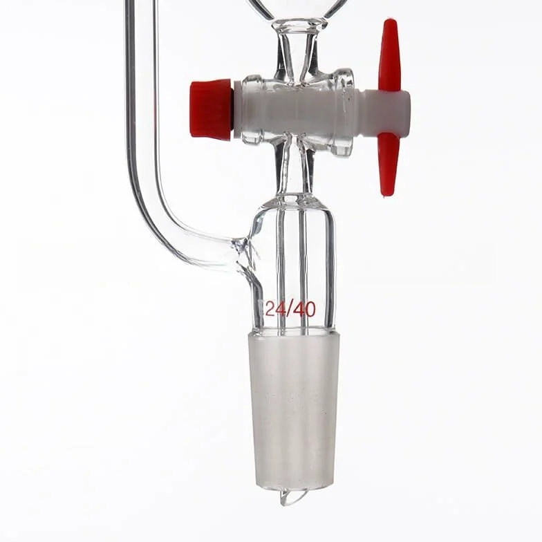 Embudo de vidrio de laboratorio de presión constante de 10 ml a 1000 ml con tapón de PTFE - Embudo de separación cilíndrico de goteo for uso en laboratorio(500ml 24x24)
