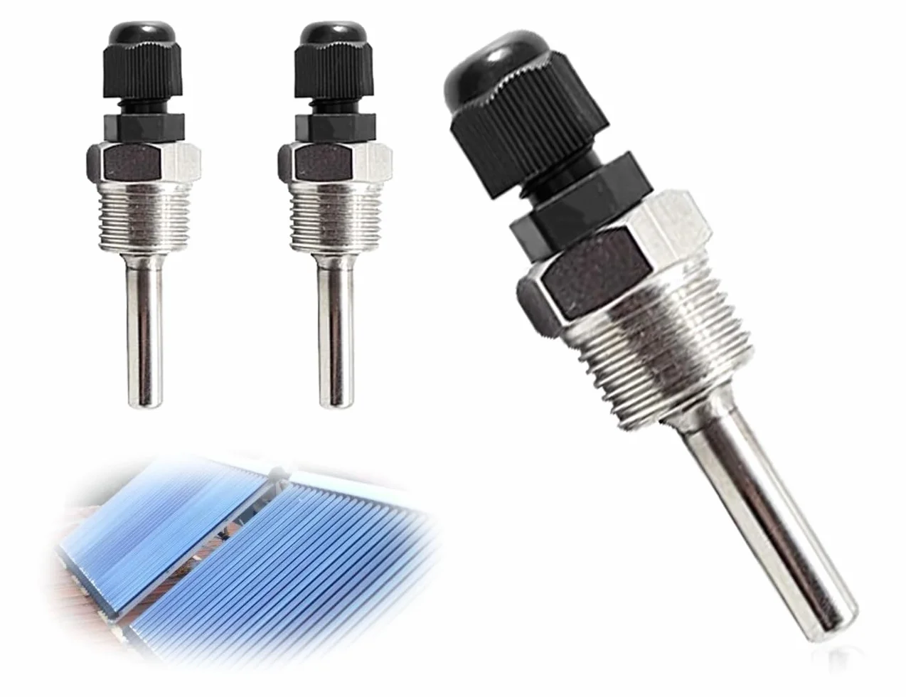 2 piezas de manguitos de inmersión,termopozo de acero inoxidable,tubos de protección de inmersión para termopares,sensor de tubo de rosca G 1/2 pulgada con tornillo de bloqueo(8 * 30 mm)