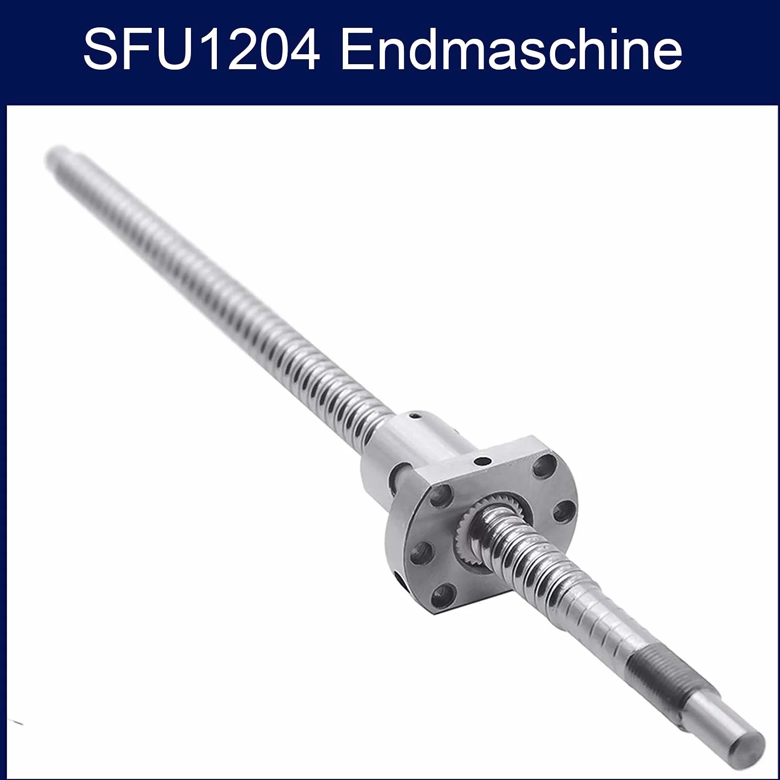 SFU1204 - Juego de husillo de bolas (300 mm, acero inoxidable, con soporte BK10/BF10, carcasa de tuerca y juego de embrague)