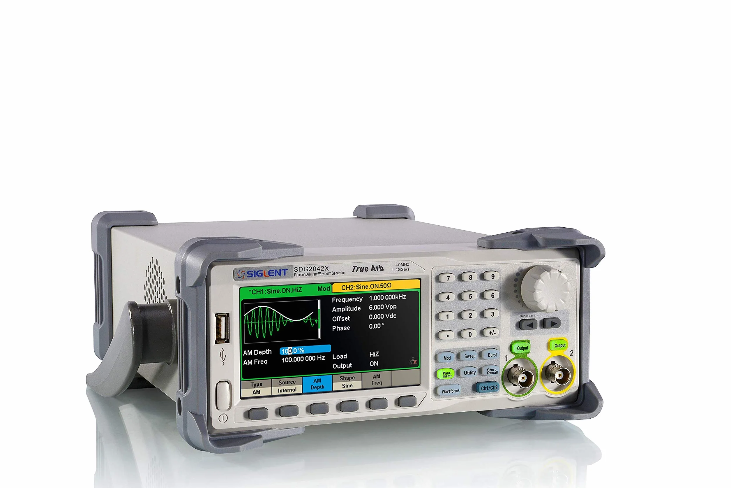 SIGLENT Serie SDG2000X Función/Generador de Forma de Onda Arbitraria, 2 Canal, 40 MHz Frecuencia de Salida Máxima, 8 pts-8 Mpts Longitud de Onda
