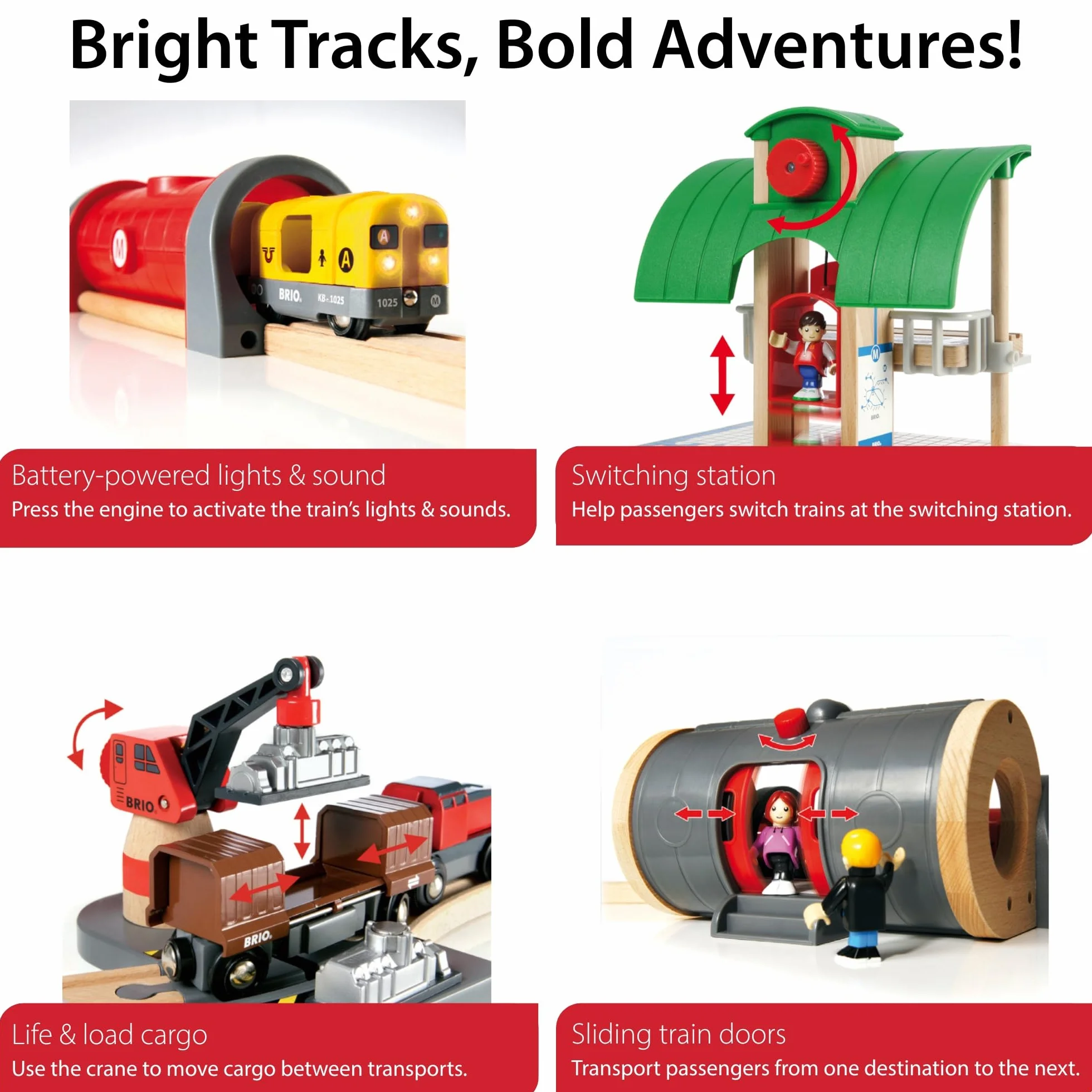BRIO World Set Ferrocarril Deluxe Tren Juguete Madera Construcción Juguetes Niños 3 Años Juegos Educativos