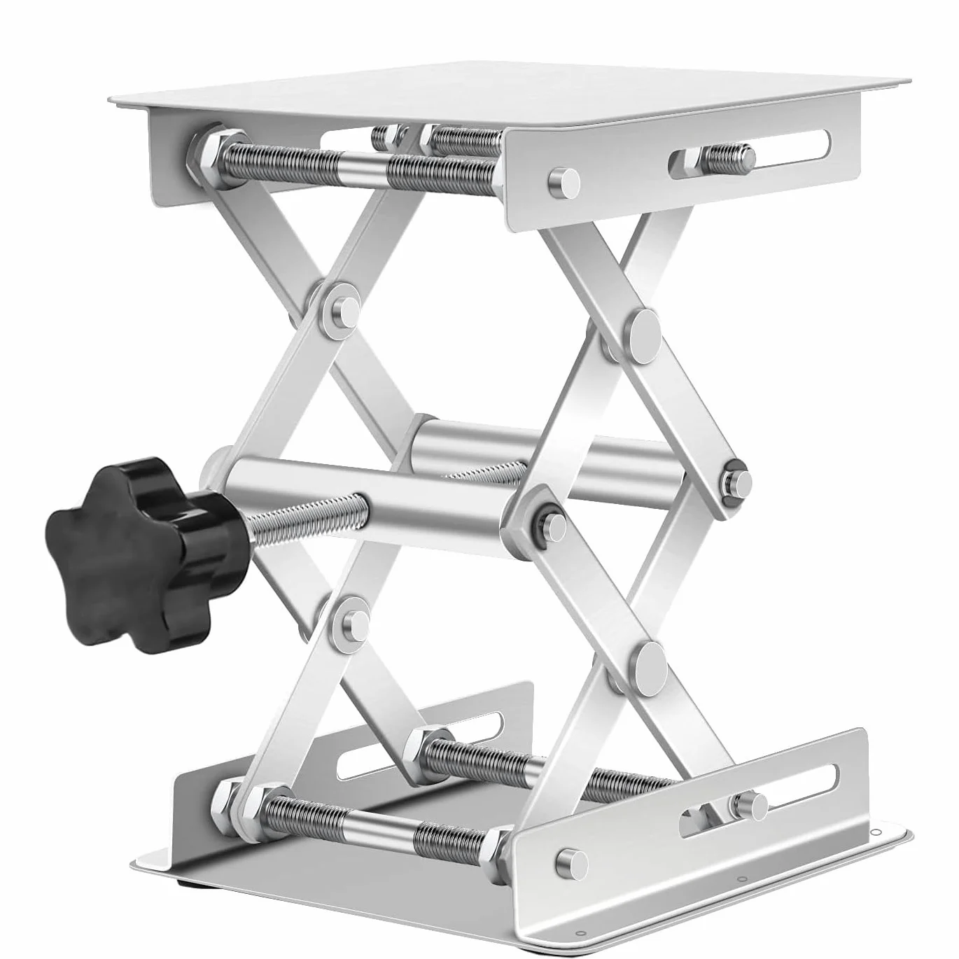 Mesa elevadora hidráulica manual, plataforma de tijera de acero inoxidable, altura ajustable de 50 a 460 mm, capacidad de carga de 5 a 25 kg, perfecta para uso en laboratorio y coches RC, 300 x 300 mm