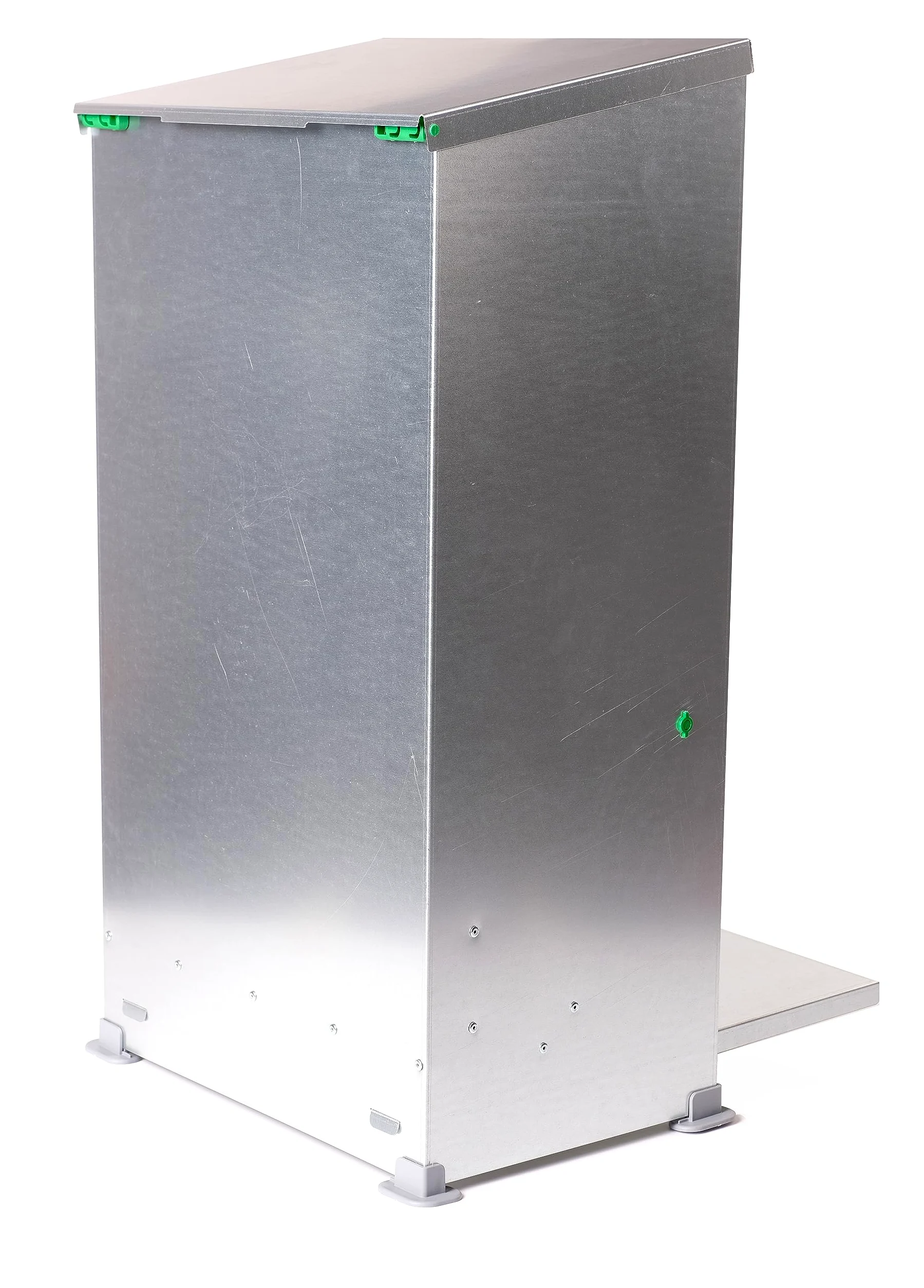 Comedero para gallinas, 20 kg, antiratones, antilluvia, antidesperdicio, automático, con pedal de chapa galvanizada, para exterior e interior