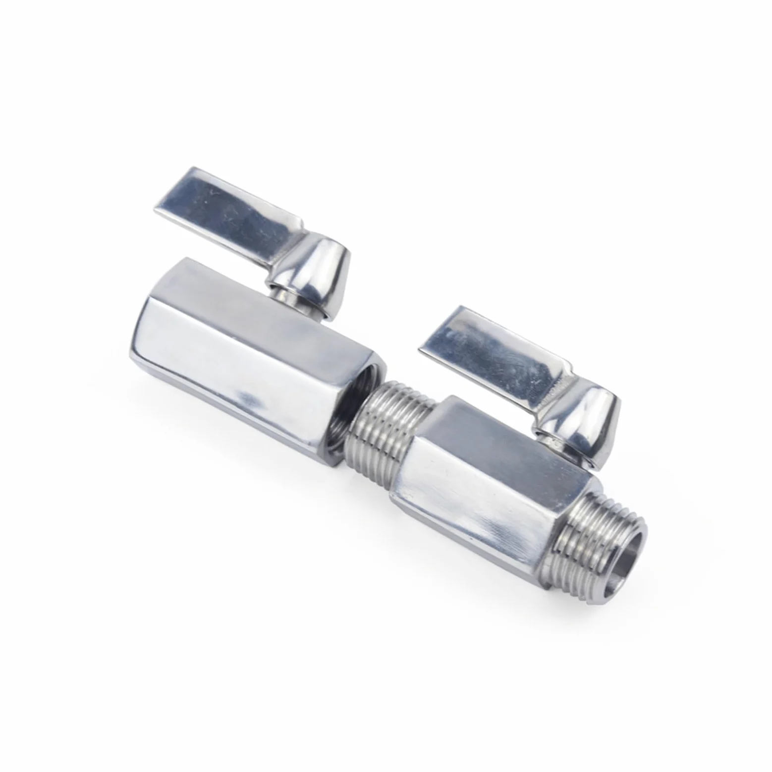 Adaptador para grifo de depósito de agua Mini válvula de bola de acero inoxidable 304, rosca macho hembra de 1 "G, DN15/DN20/DN25 for agua, aceite, ácido, 2 vías(2 Pcsfemale to Female,0.25 Inch)
