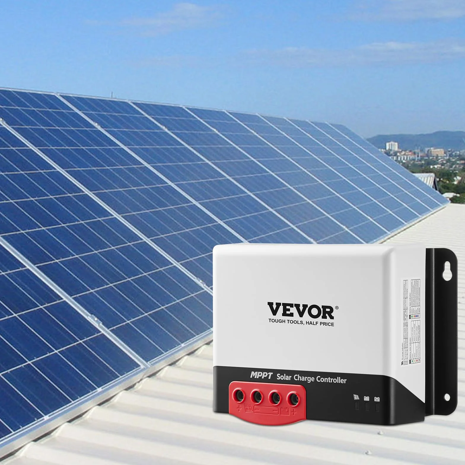 VEVOR Controlador de Carga Solar MPPT 12 V/24 V Auto CC Regulador de Carga del Panel Solar 50A Módulo Bluetooth 98% de Eficiencia de Carga para Baterías Selladas AGM, gel, Inundadas y de Litio