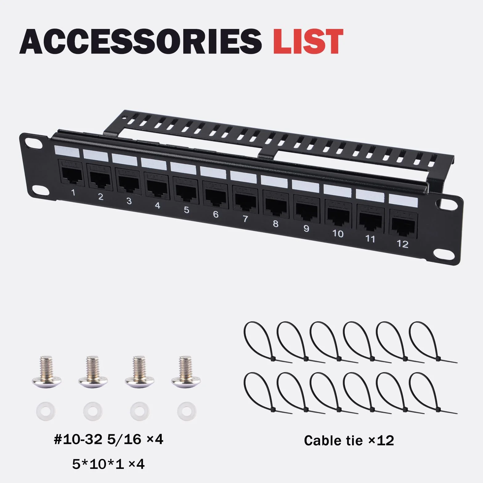 GeeekPi 12 puertos panel de conexión Cat6 1U montaje en rack con acoplador Keystone gestión de cables para DeskPi RackMate T1 T0 T2 Plus