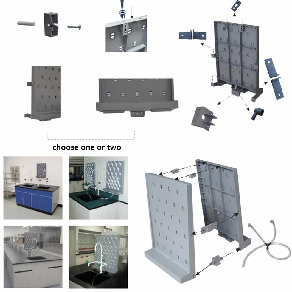 Estante de secado de laboratorio desmontable de polipropileno para cristalería con 27 clavijas, equipo de limpieza de suministros de laboratorio para utensilios de laboratorio escolar