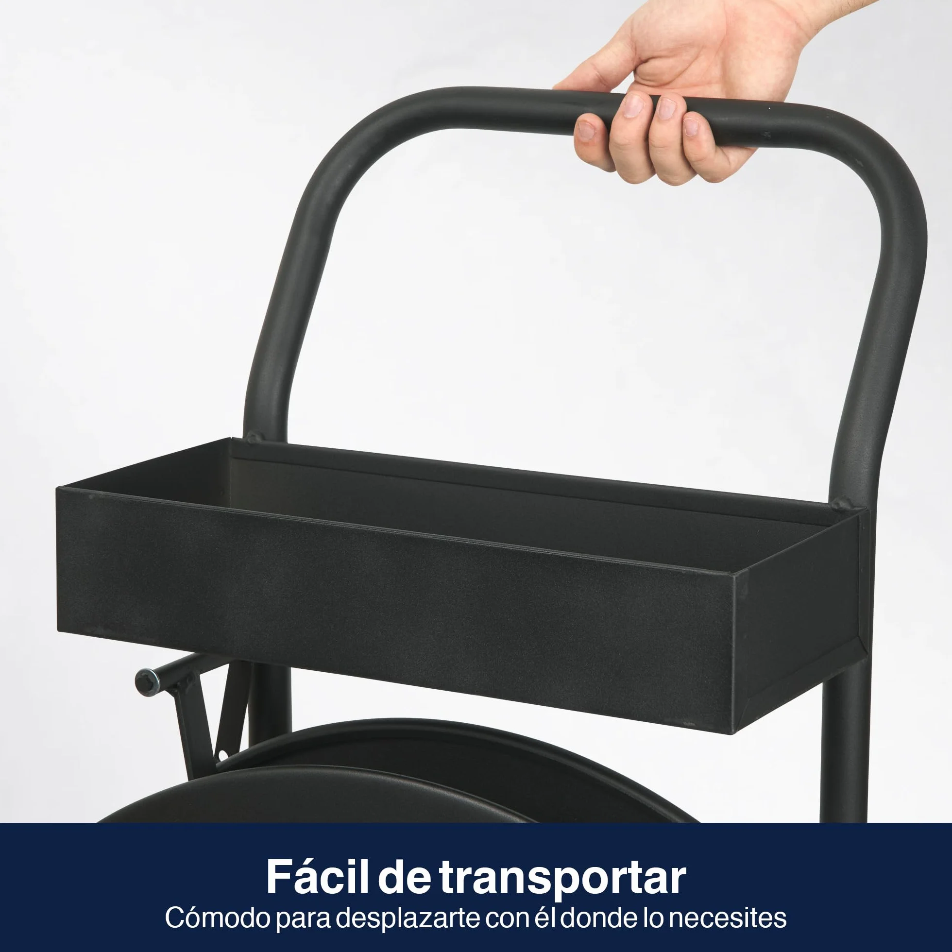 Precifilm Carretilla de Carga Portaflejes - Carro de Fleje Resistente - Fácil Manejo de Bobinas - Carretilla de Mano para Transporte Eficiente - Ideal para Industria y Logística - D150-406 (Negro)