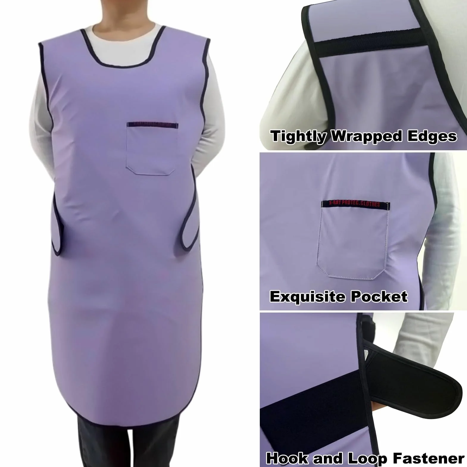 Delantal de Plomo Delantal De Plomo Para Rayos X De 0,35 Mmpb Con Collarín Protector Tiroideo Ajustable. Conjunto De Ropa De Plomo Para Protección Radiológica Para Laboratorio Dental(Small)