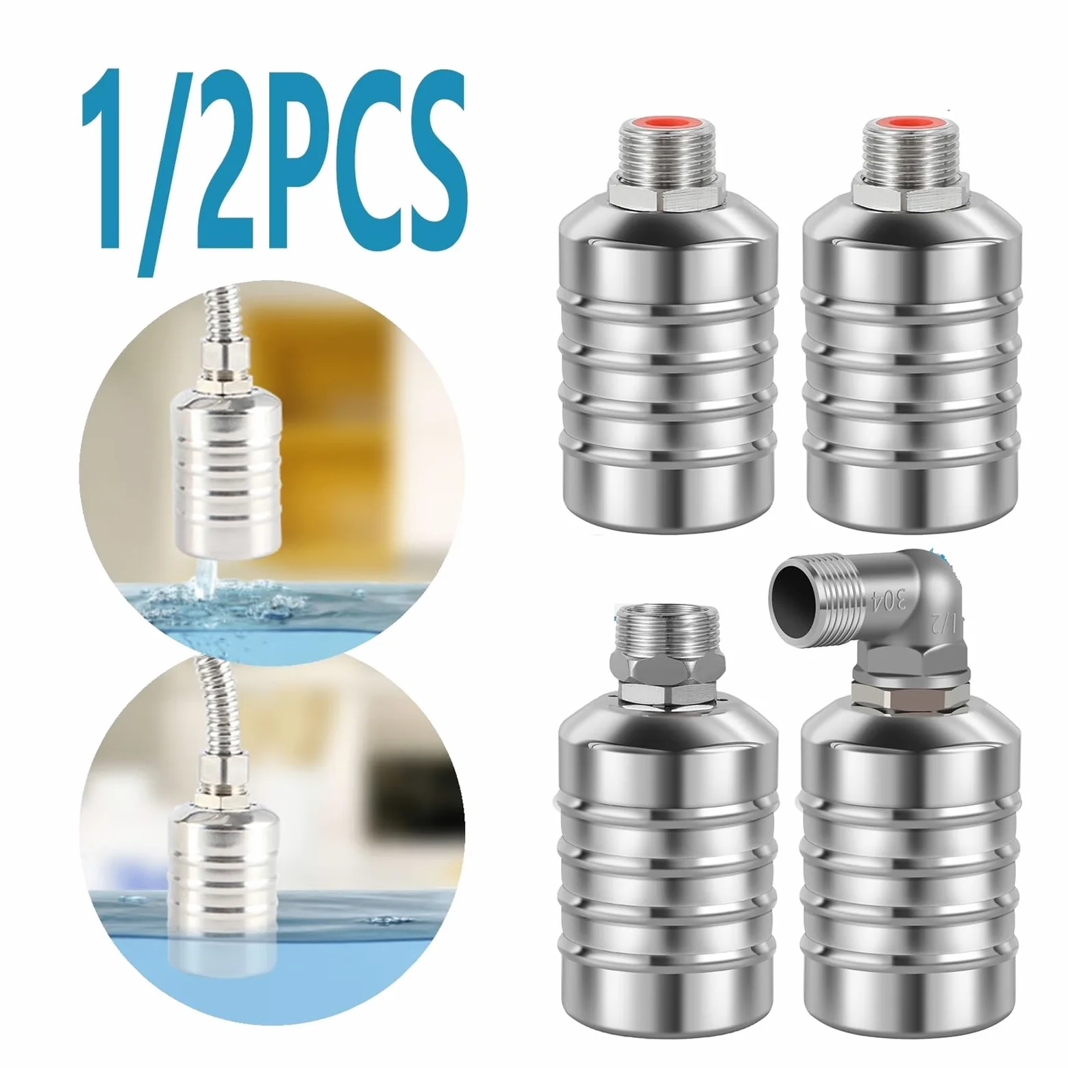 flotador para abrevadero, 1/2 PCS Válvula de control nivel agua automática Cierre seguro la torre