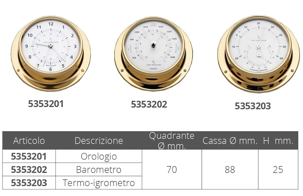 Barigo Humedad termohigrómetro Ø 70 mm oro
