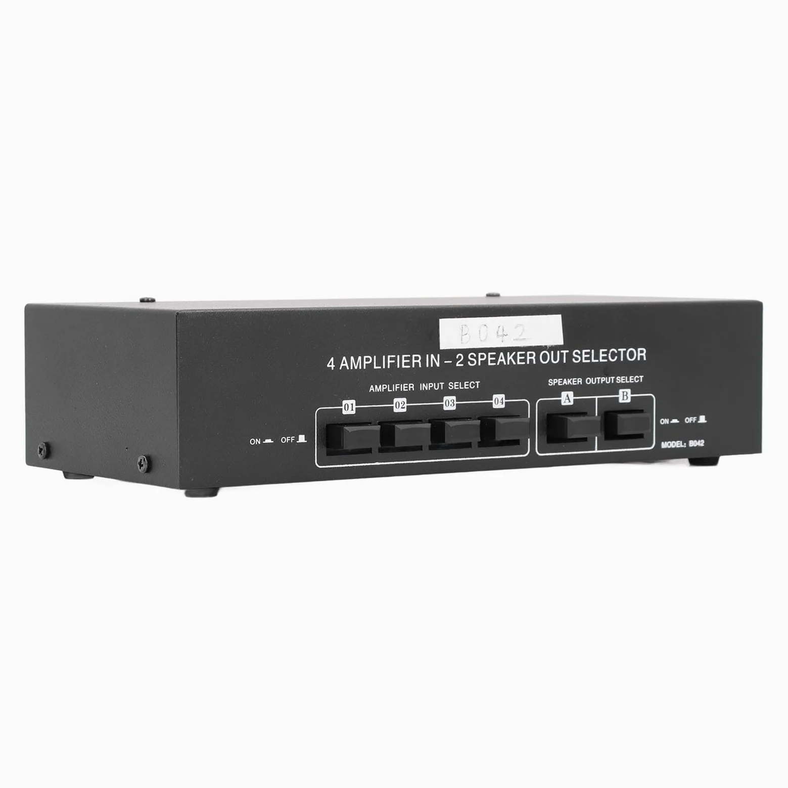 Dioche Selector Interruptor Selector Pasivo de 2 Vías - 4 Entradas de Amplificador y 2 Salidas de Altavoz - Control Manual Sencillo para Conmutación Estable - Capacidad de Potencia de hasta 300 W -