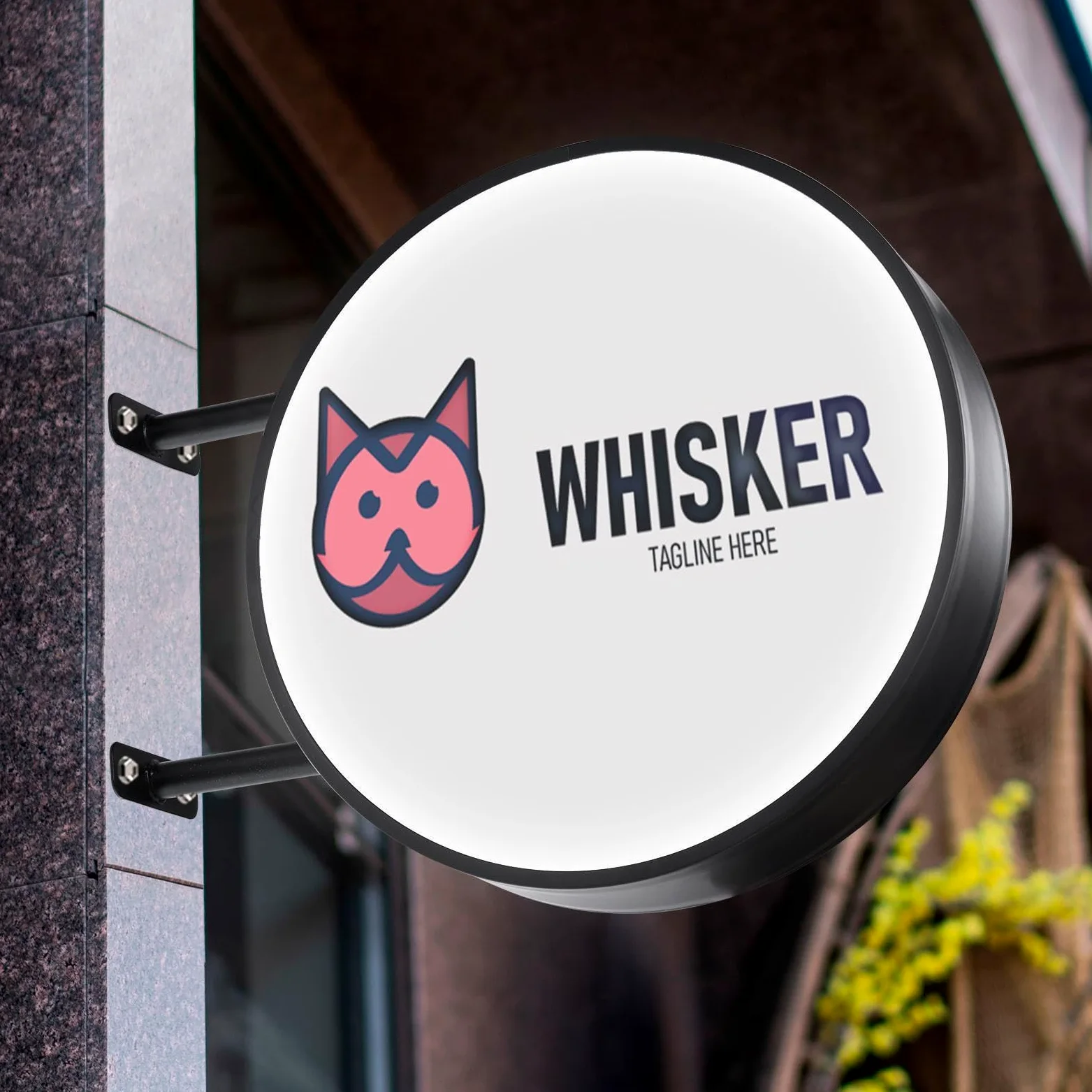 De Luz LED De Doble Cara Letrero De Logo Con Iluminación LED De Doble Cara | IP65 Resistente Al Agua 51 cm Cartel Publicitario Iluminado Para Bar Cafetería Restaurantes Hotel Salón Decoración