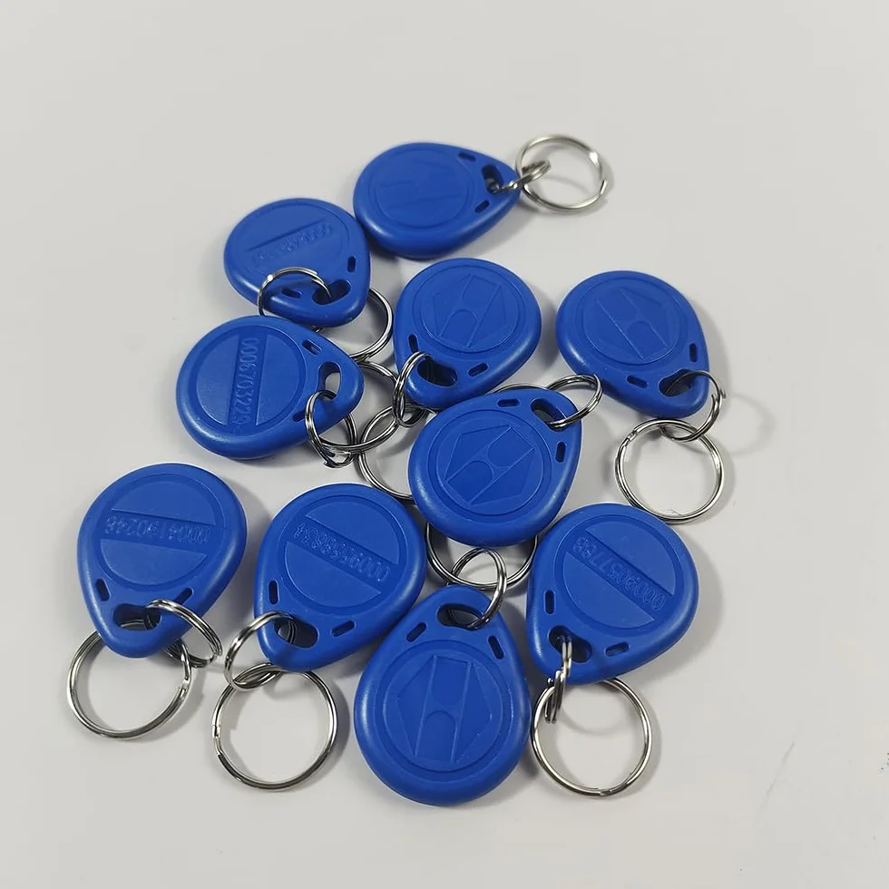 Llavero RFID 125KHz TK4100 EM4100 Azul 10 Piezas para Control de Acceso