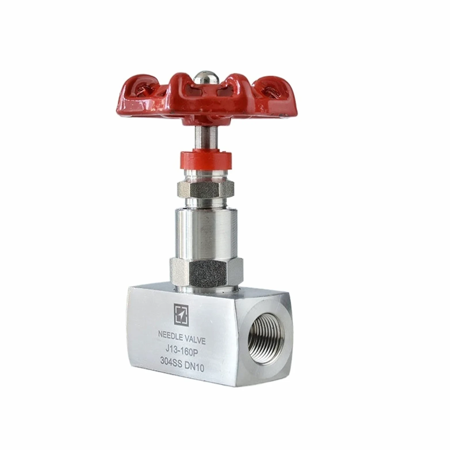 Válvula de globo de aguja de alta presión de 1/4", 3/8" y 1/2" de acero inoxidable con rosca interna BSP for agua, aceite y gas.(1/2 In)