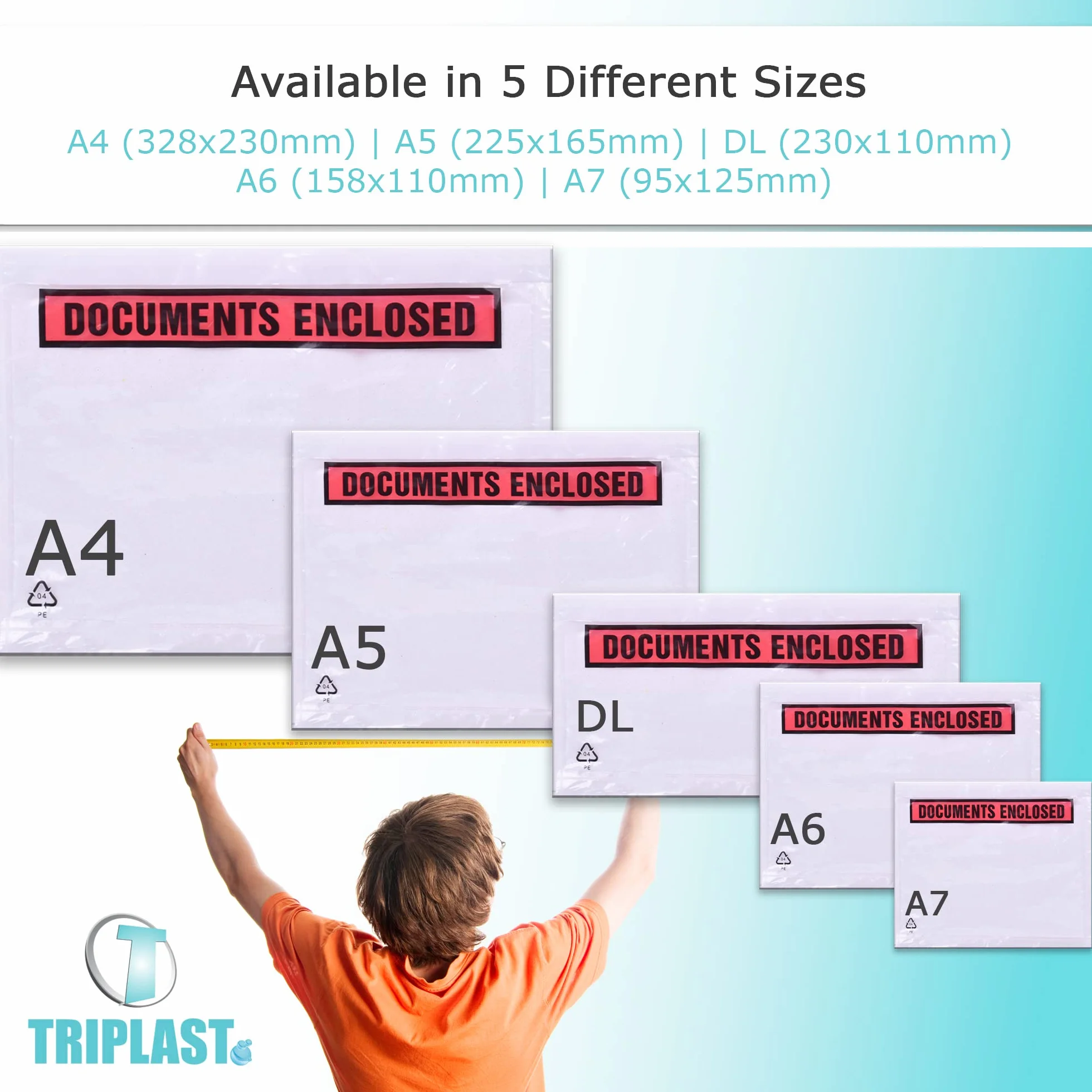 Sobres Triplast para sellar documentos A5 225 x 165 mm paquete 100 unidades