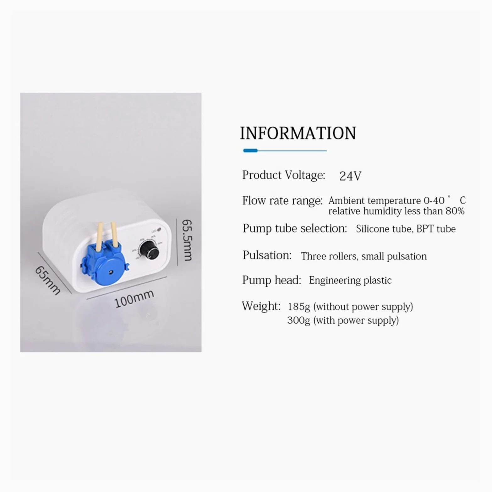 Bomba de Vacío, Bomba peristáltica, bomba dosificadora de líquido 24v CC for laboratorio acuario, agua eléctrica analítica, autocebante, alimentación Nasal(S10B)