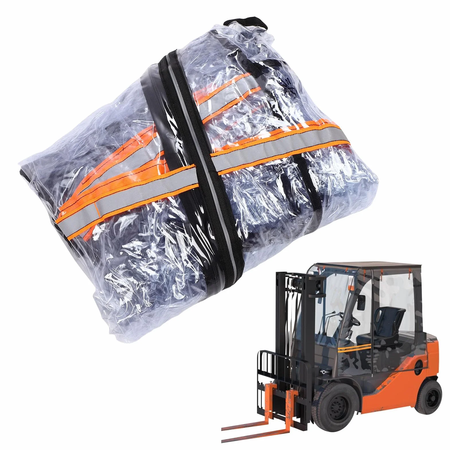 Generic Cubierta de Montacargas para Lluvia de hasta 6000 Libras, Cubierta de Cabina de Carretilla Elevadora EVA, Accesorios para la Carretilla Elevadora Universal Impermeable