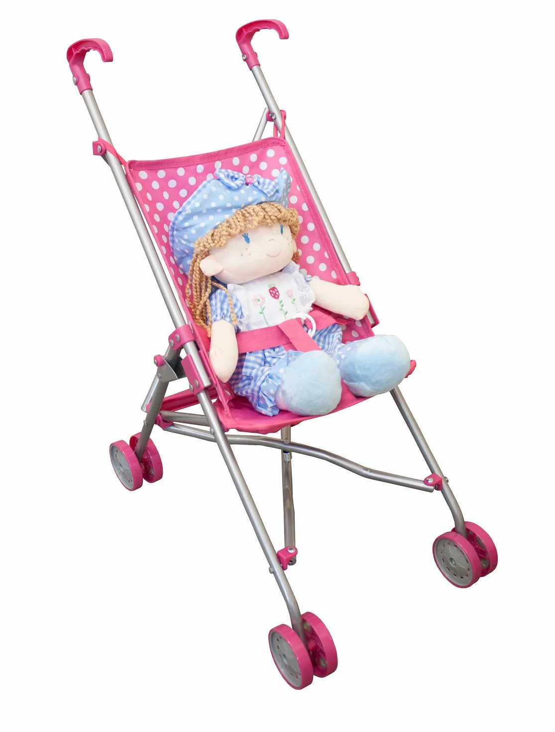 Idena Carrito para Muñeca Plegable Rosa Puntos